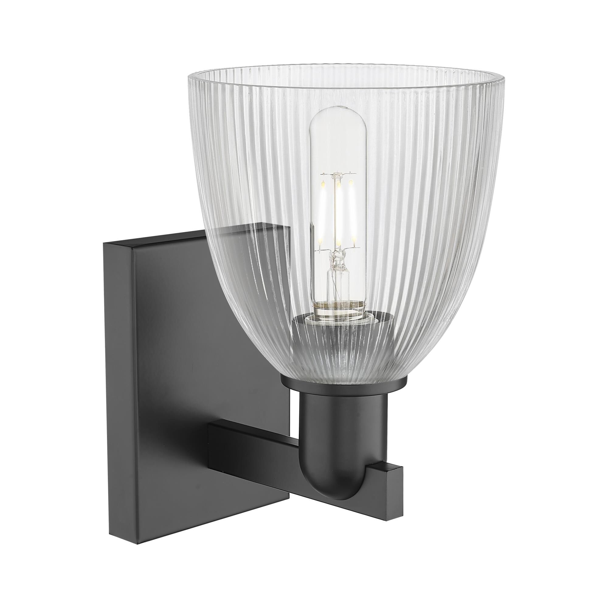 Shown in Matte Black finish and Clear glass