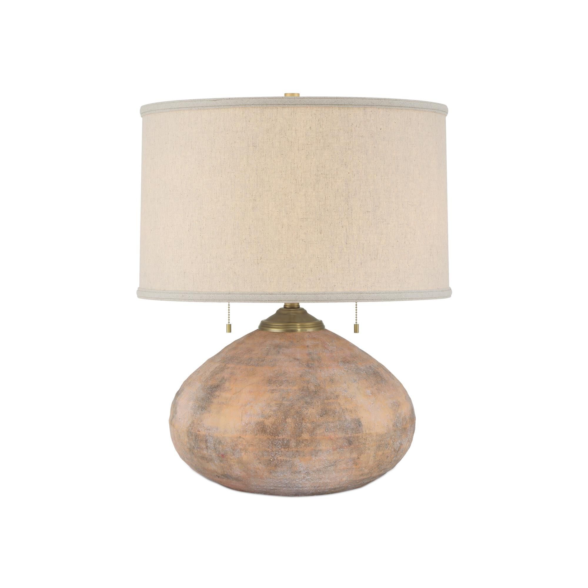 Shown in Textured Antique Brown finish and Natural Linen/Hardback/Double Fold/Self Trim shade