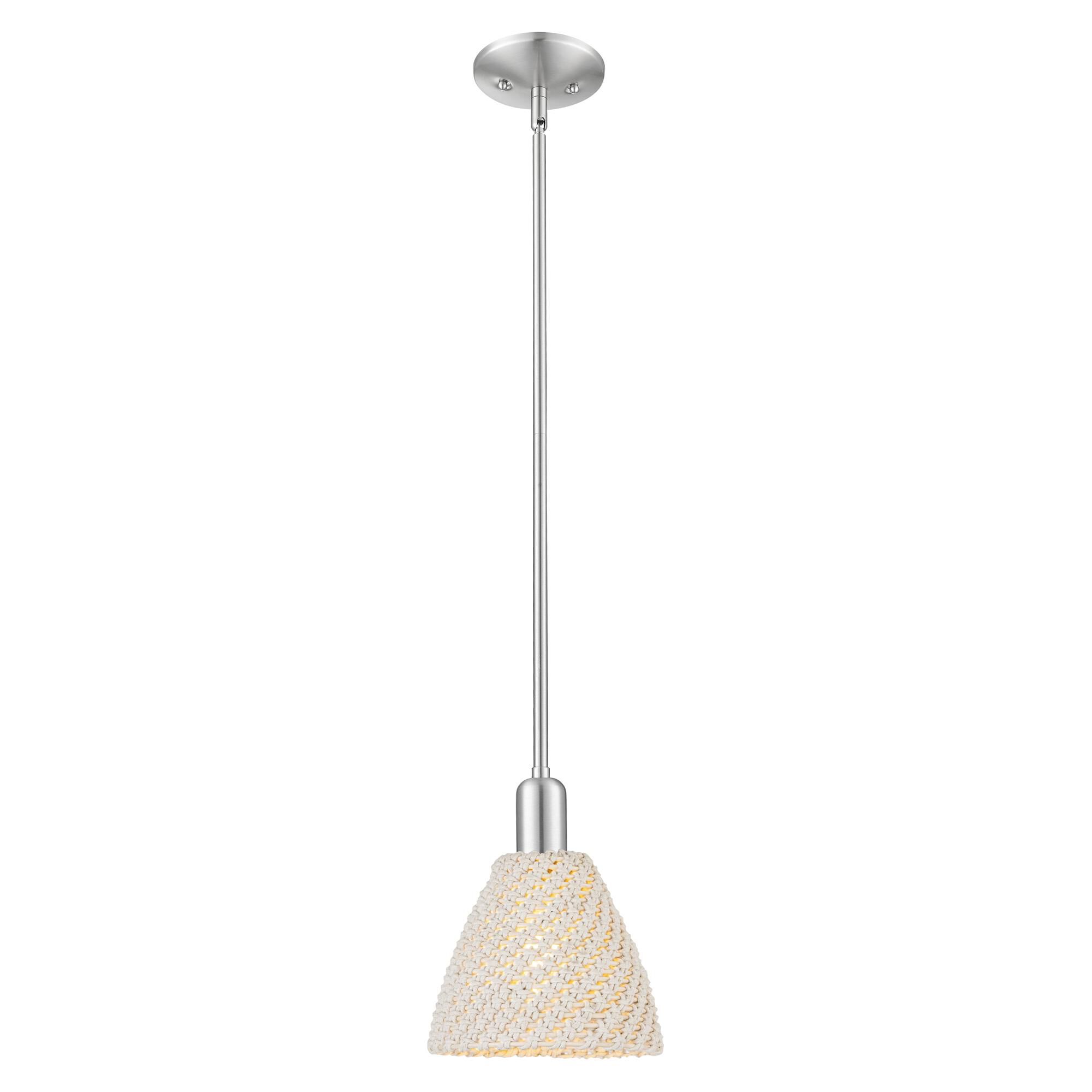 Shown in Brushed Satin Nickel finish and Natural shade