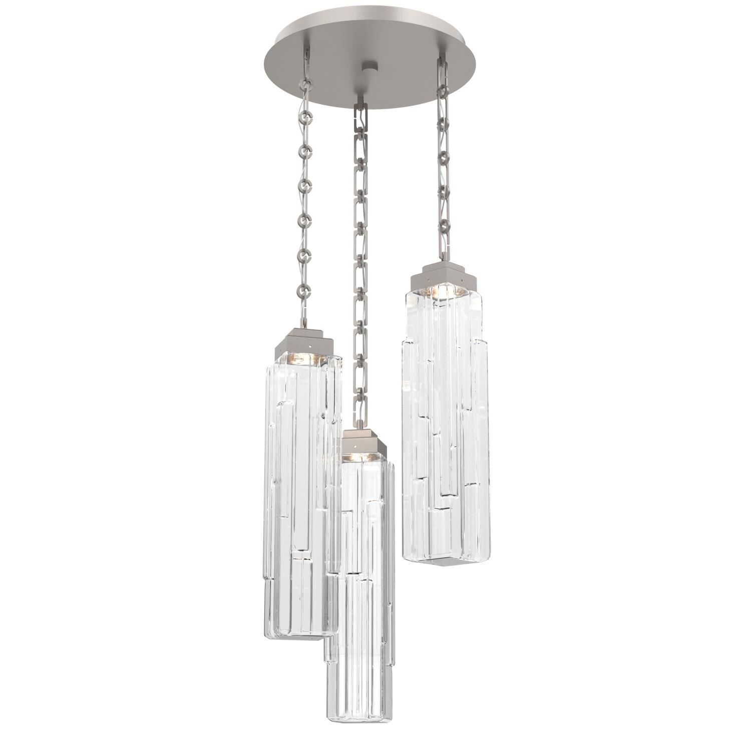 Shown in Beige Silver finish and Clear glass