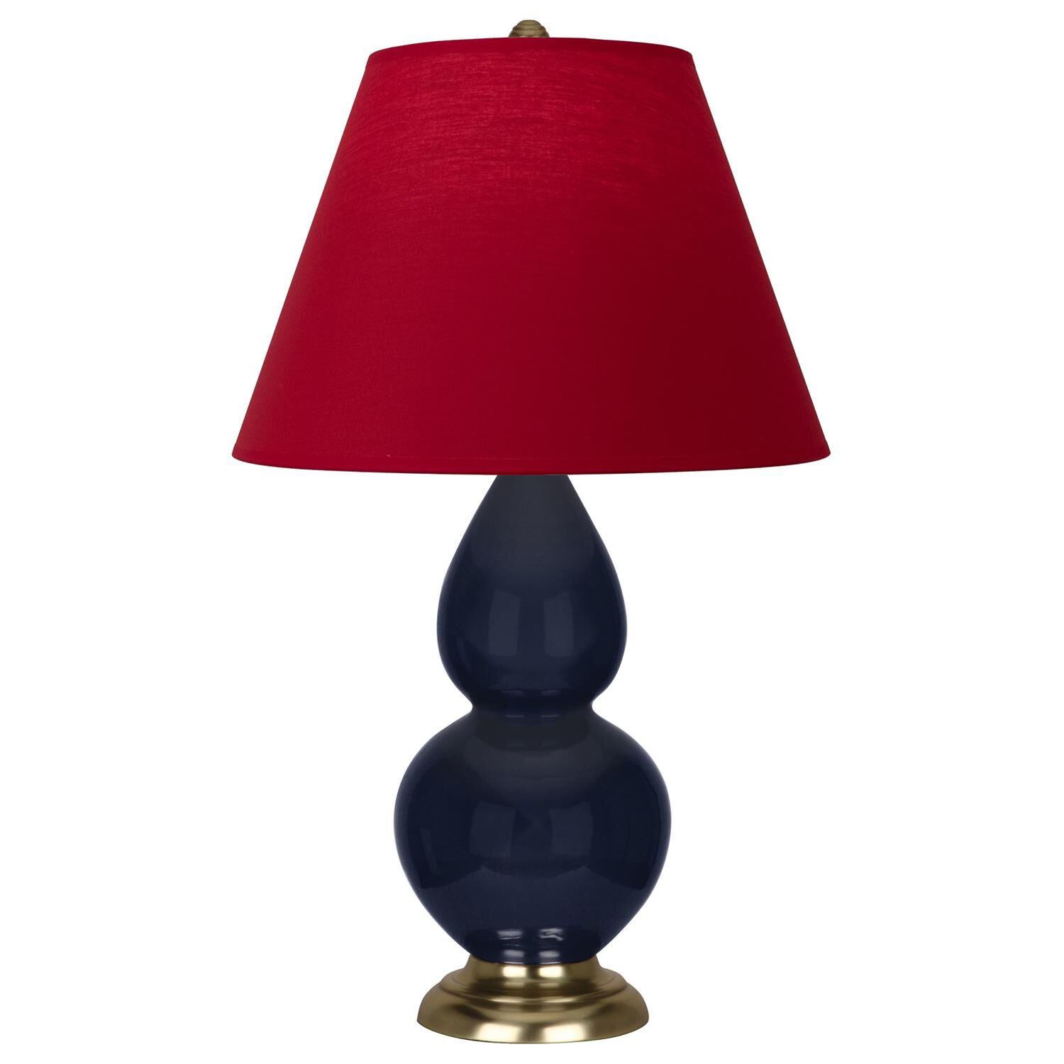 Shown in Midnight Blue finish and Rose Red with Ink Black Lining shade and Antique Brass accent