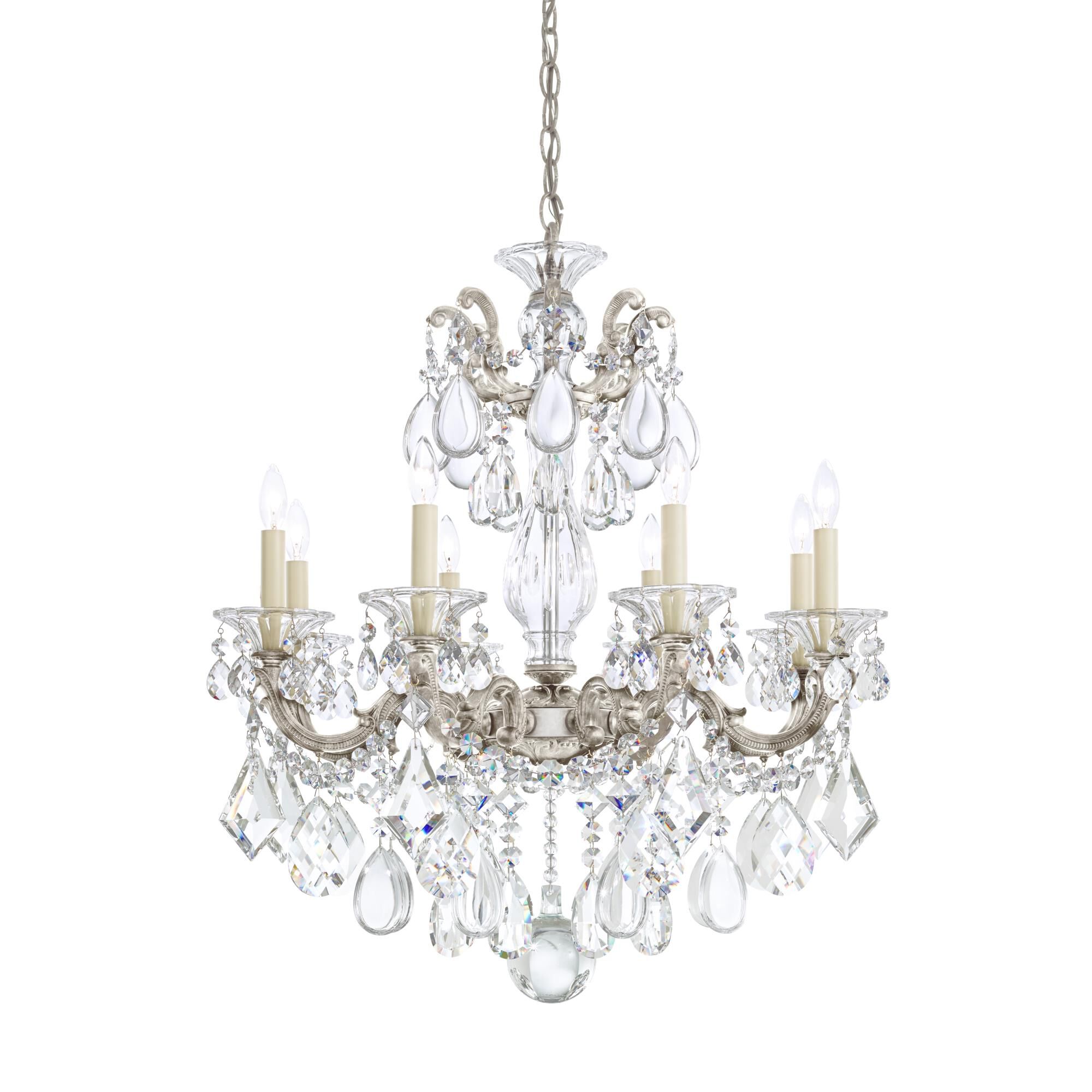 Shown in Antique Silver finish and Clear Heritage Handcut crystal