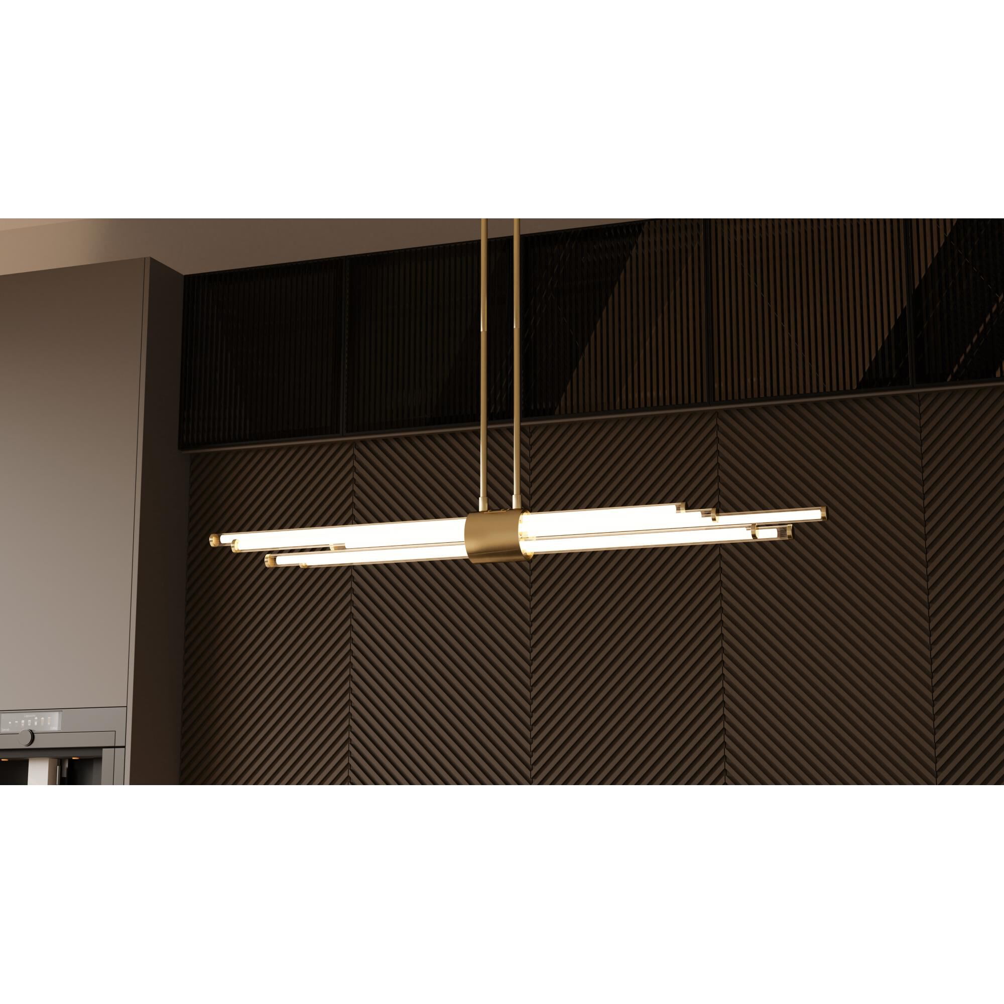 Shown in Brushed Gold finish and Clear Ribbed Acrylic glass