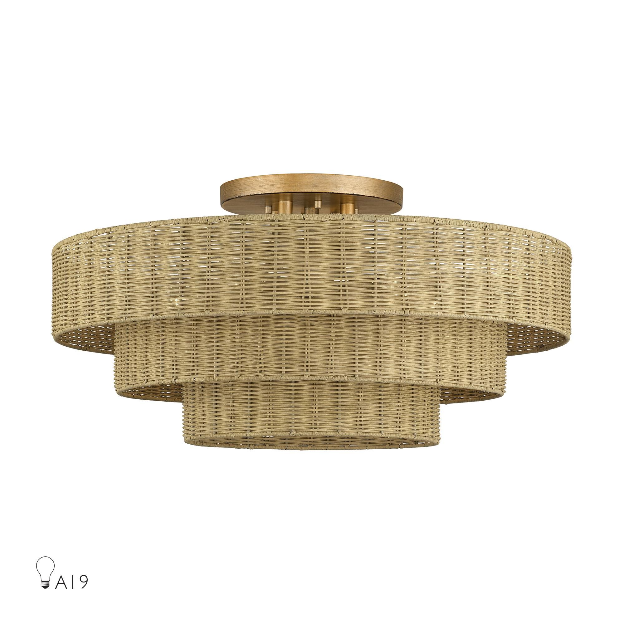 Weavington 28 Inch Semi Flush Mount by Livex Lighting