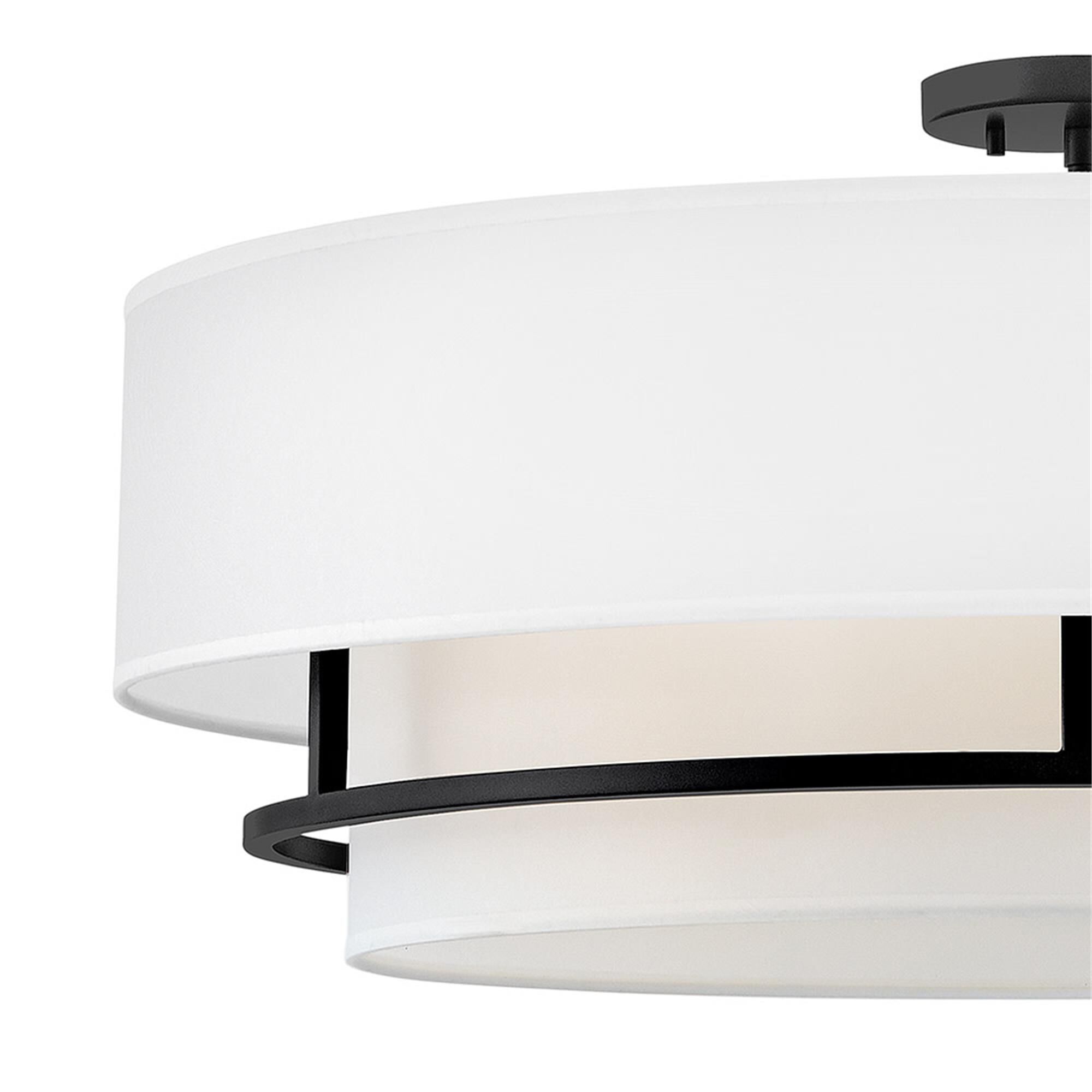 Shown in Black finish and Faux Parchment shade