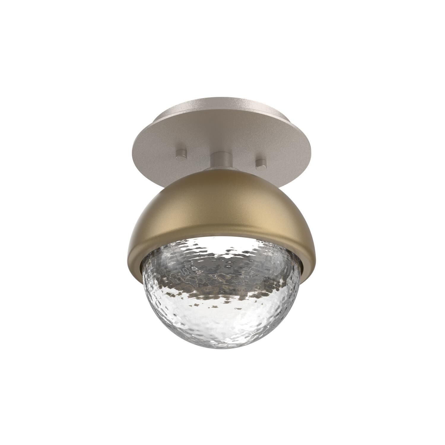 Shown in Beige Silver finish and Clear glass and Gilded Brass accent