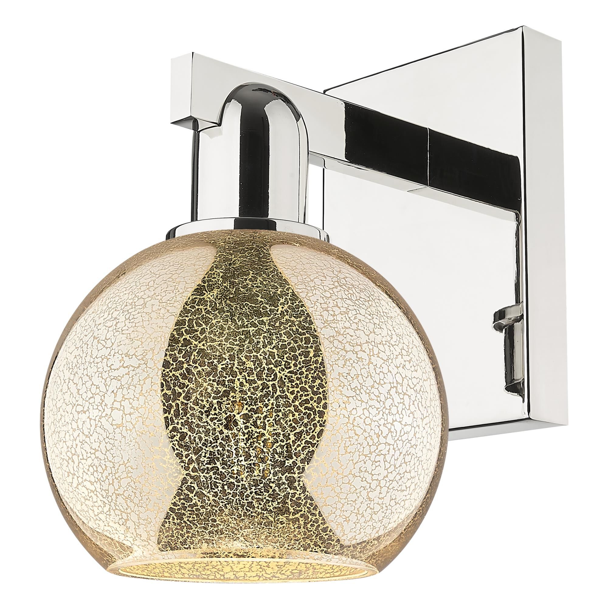 Shown in Polished Nickel finish and Mercury glass