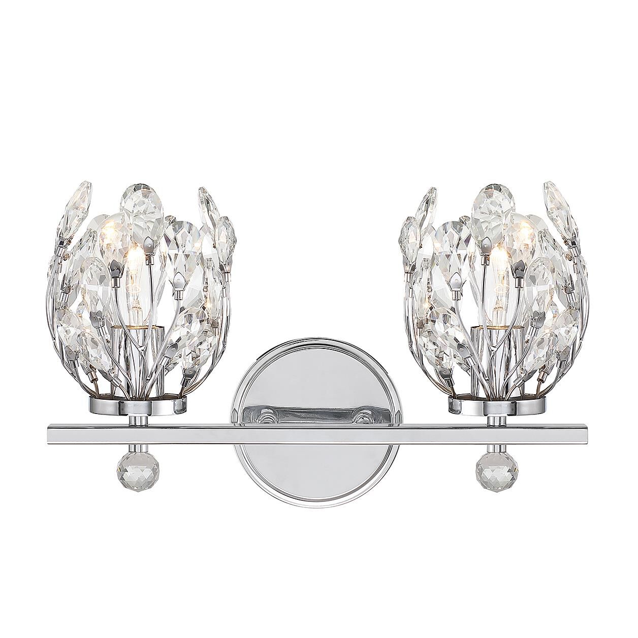 Shown in Chrome finish and Clear crystal and Crystal shade