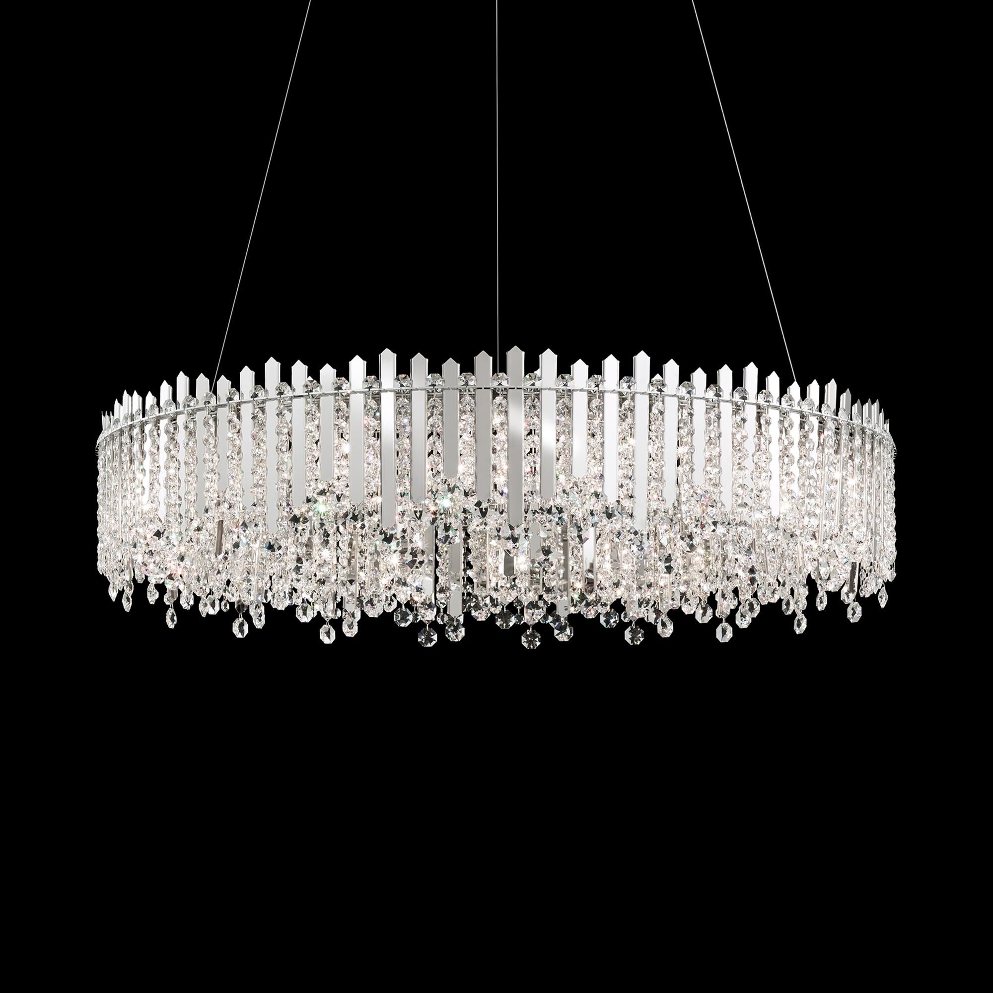 Shown in Polished Stainless Steel finish and Clear Optic crystal