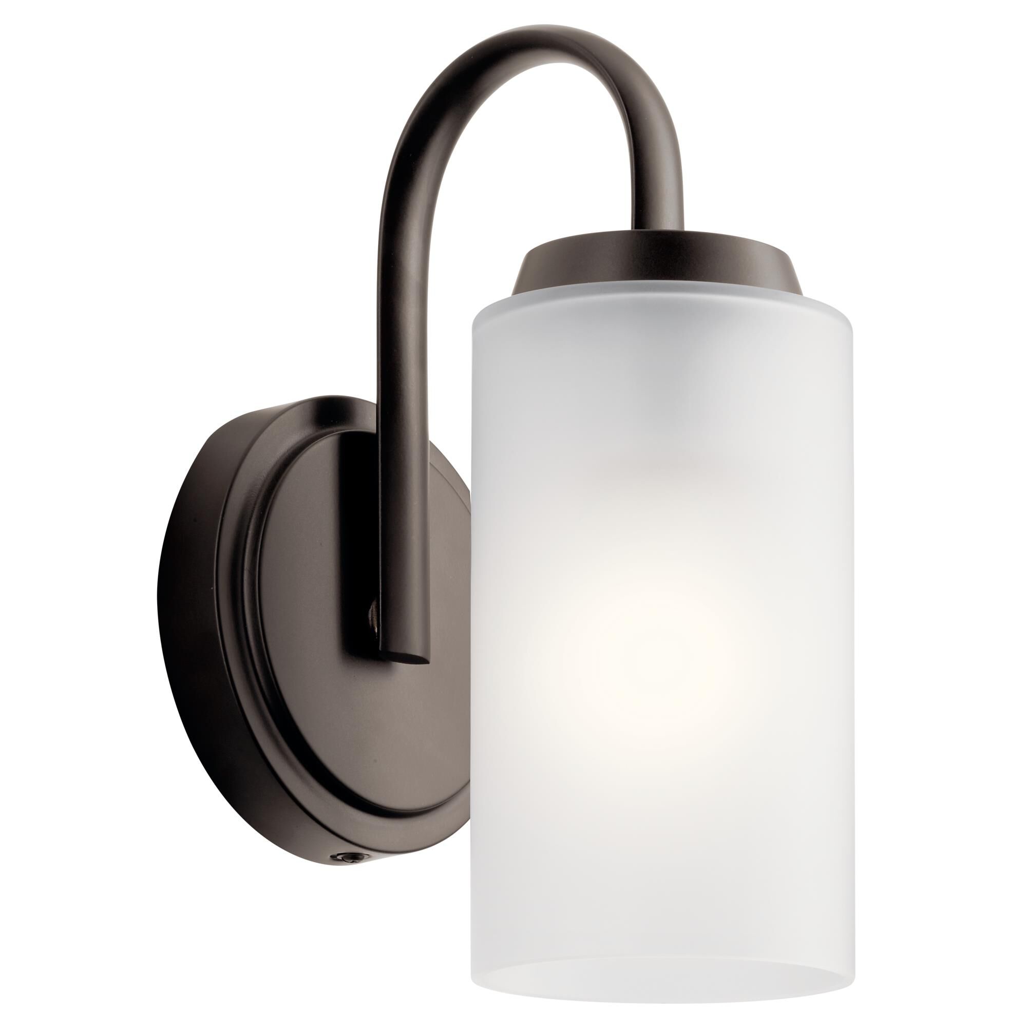 Shown in Olde Bronze finish and Satin Etched glass
