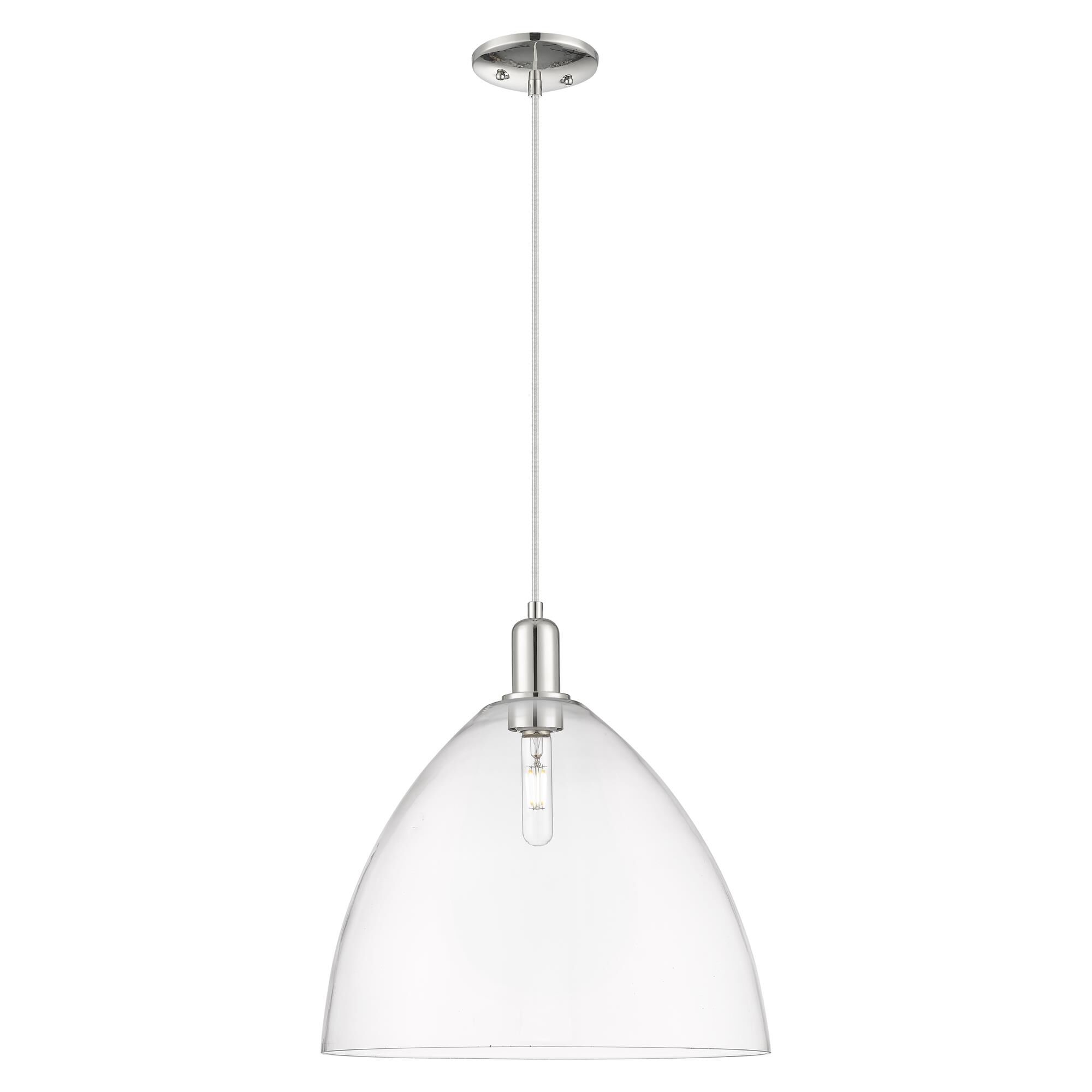 Shown in Polished Nickel finish and Clear glass
