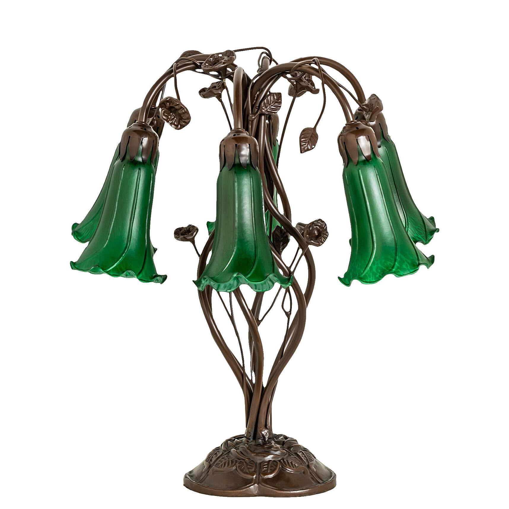 Shown in Mahogany Bronze finish and Green glass
