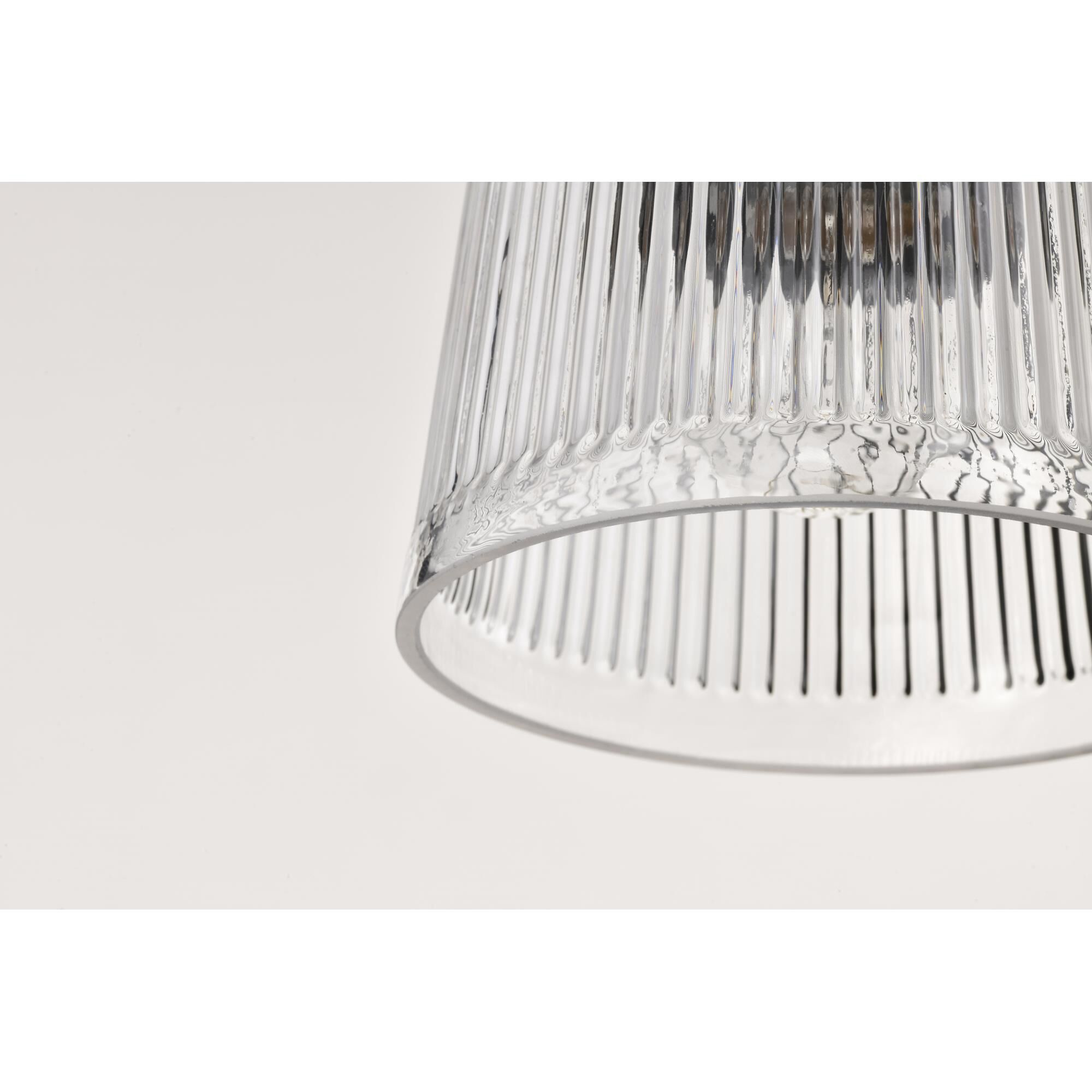 Shown in Matte Black finish and Clear Ribbed glass