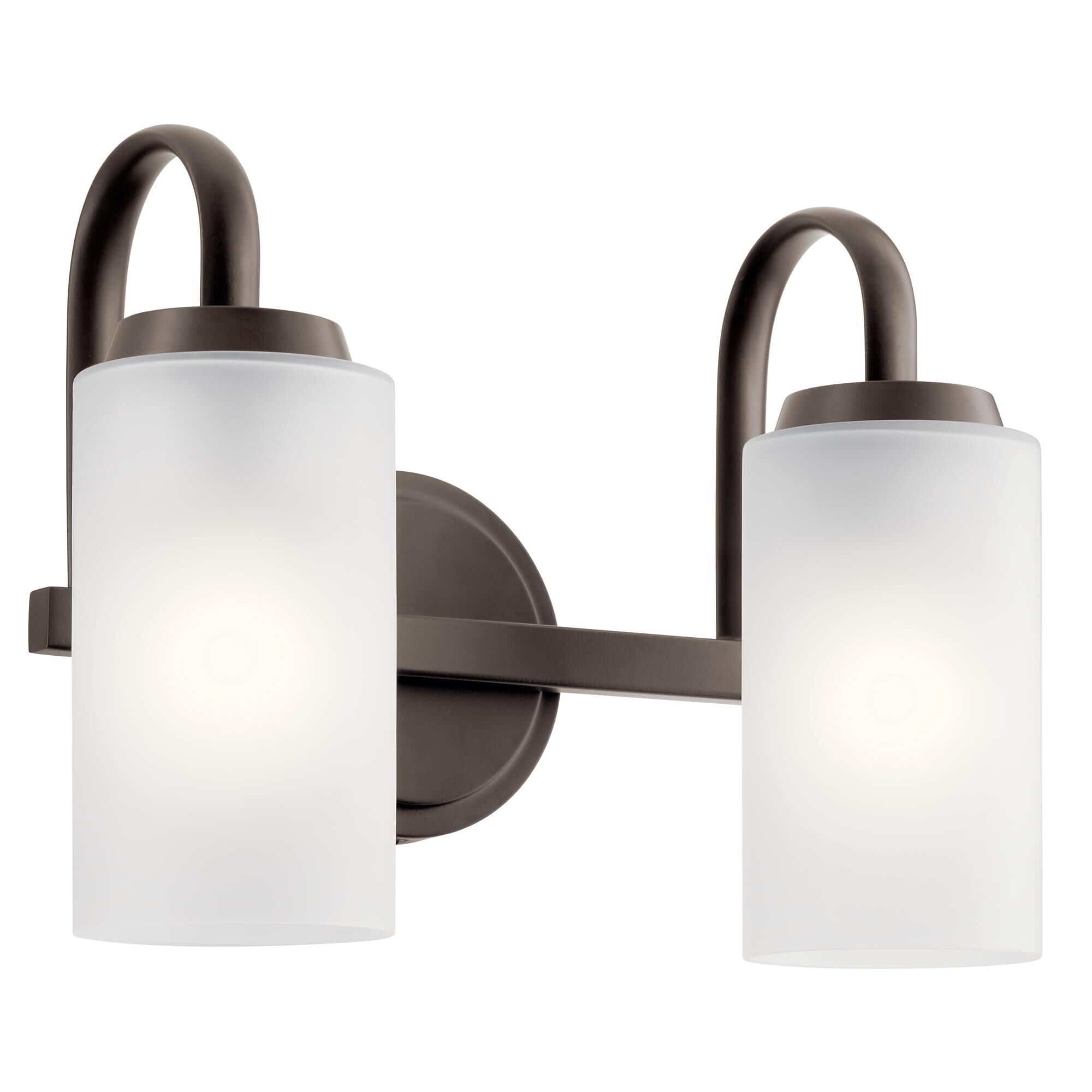 Shown in Olde Bronze finish and Satin Etched glass