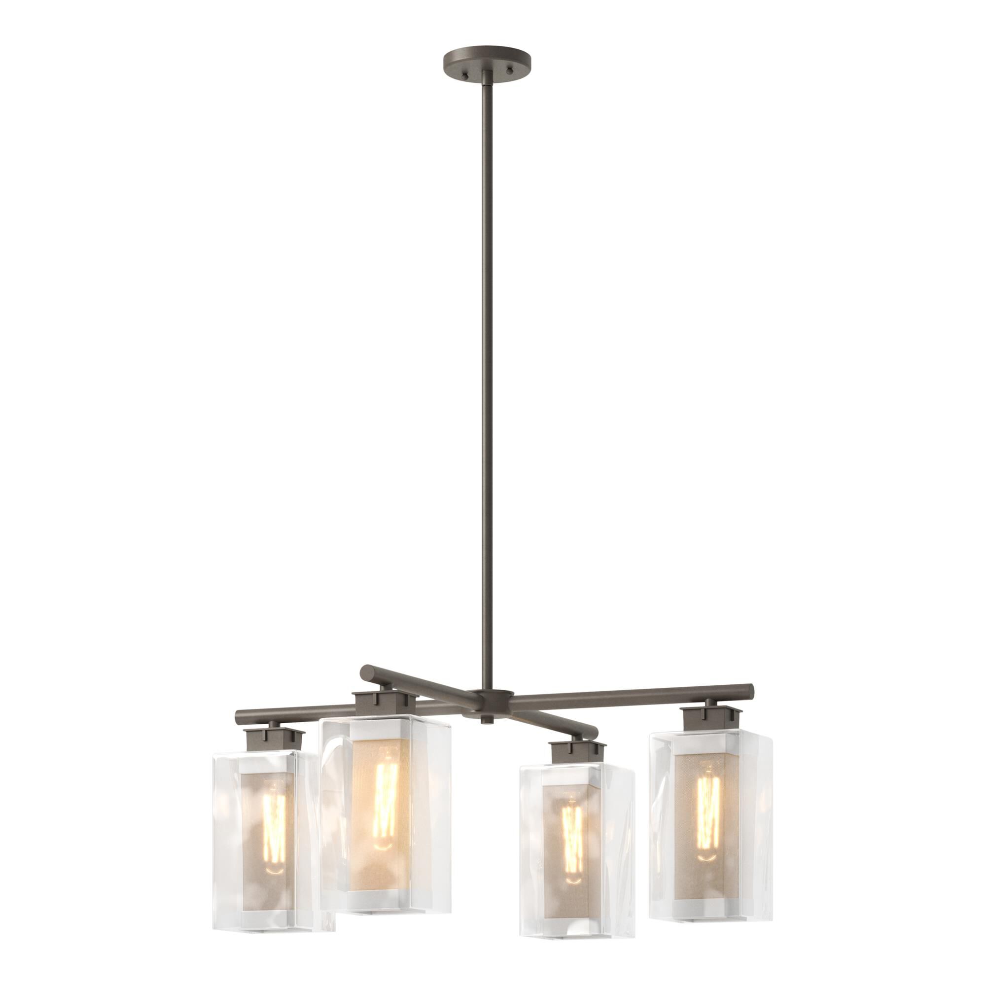Shown in Coastal Dark Smoke finish and Clear glass and Outdoor Silver accent