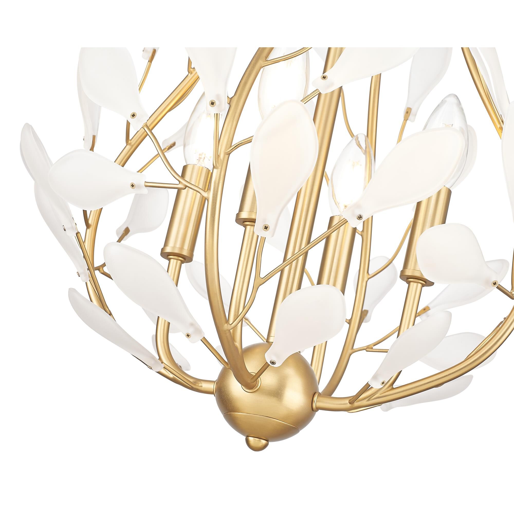 Shown in Modern Gold finish and Frosted glass