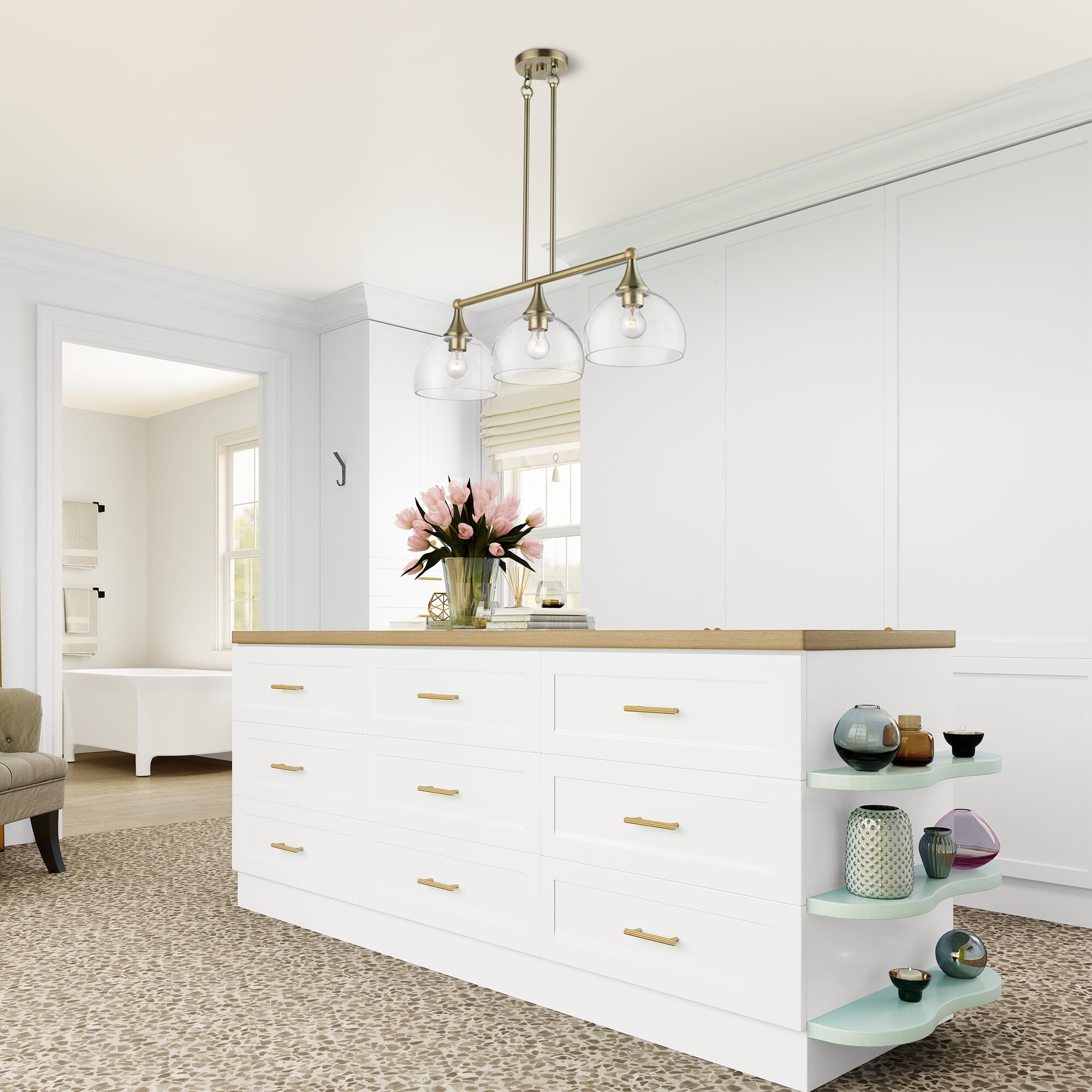 Glendon 30 Inch 3 Light Linear Suspension Light by Livex Lighting