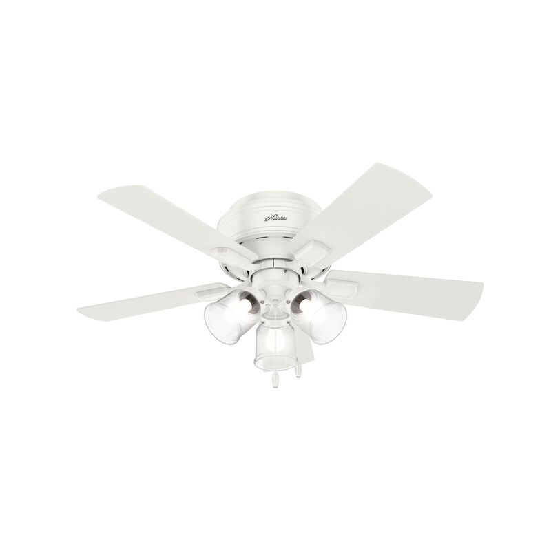Crestfield 42 Inch Flush Mount Fan with Light Kit by Hunter Fan
