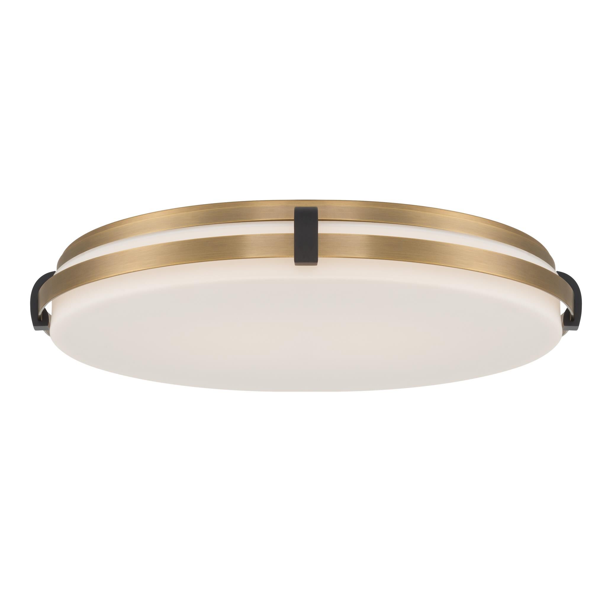 Shown in Legacy Brass and Dark Matte Black finish and Etched White glass