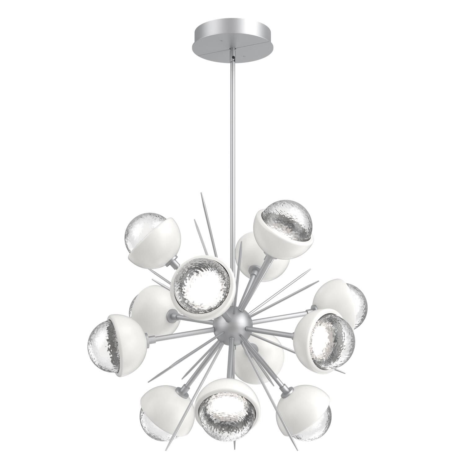Shown in Classic Silver finish and Clear glass and Salt White accent