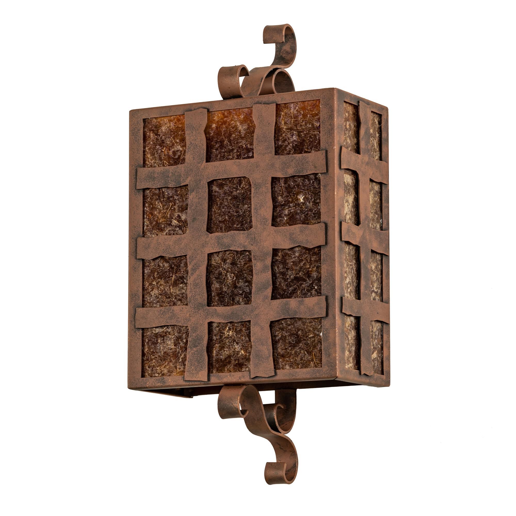 Shown in Rust Finish finish and Amber Mica glass