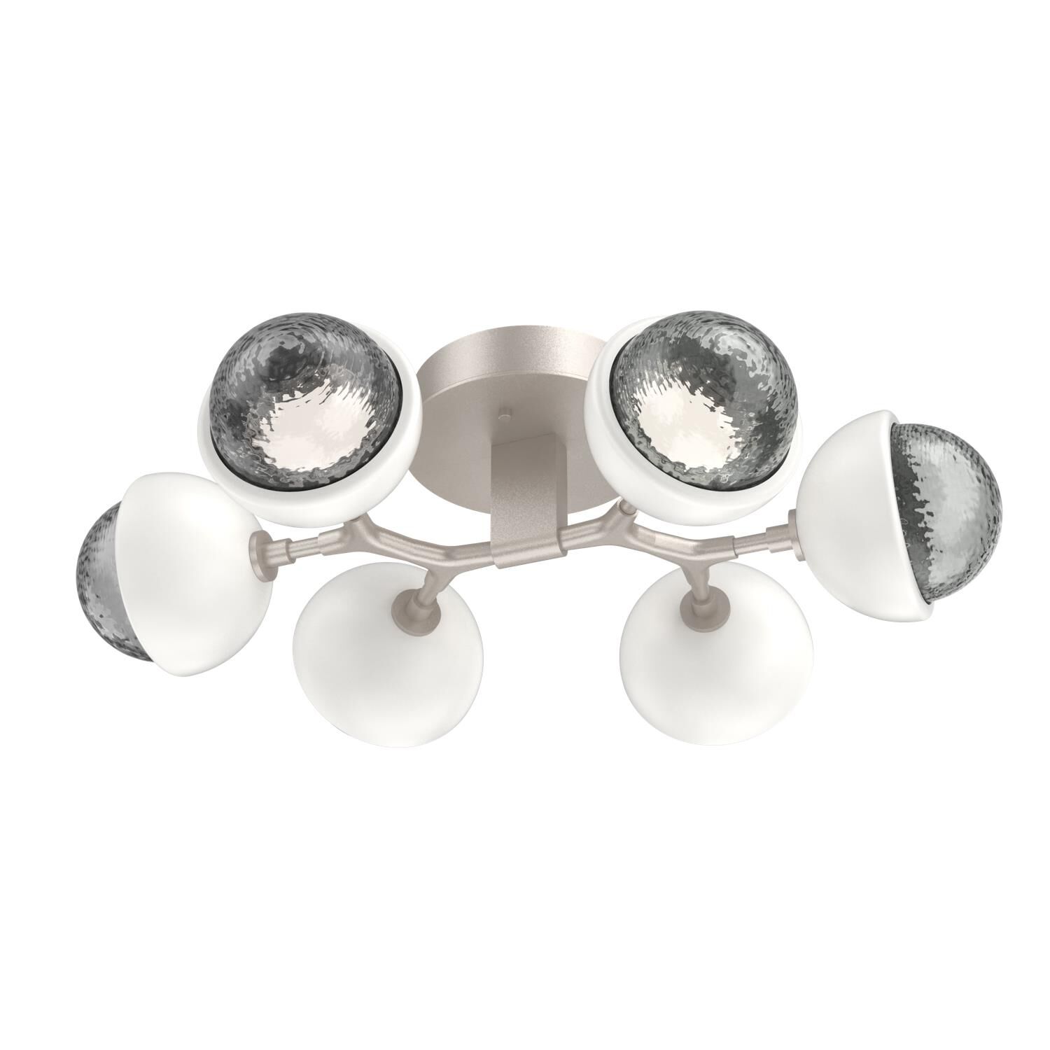 Shown in Beige Silver finish and Smoke glass and Salt White accent