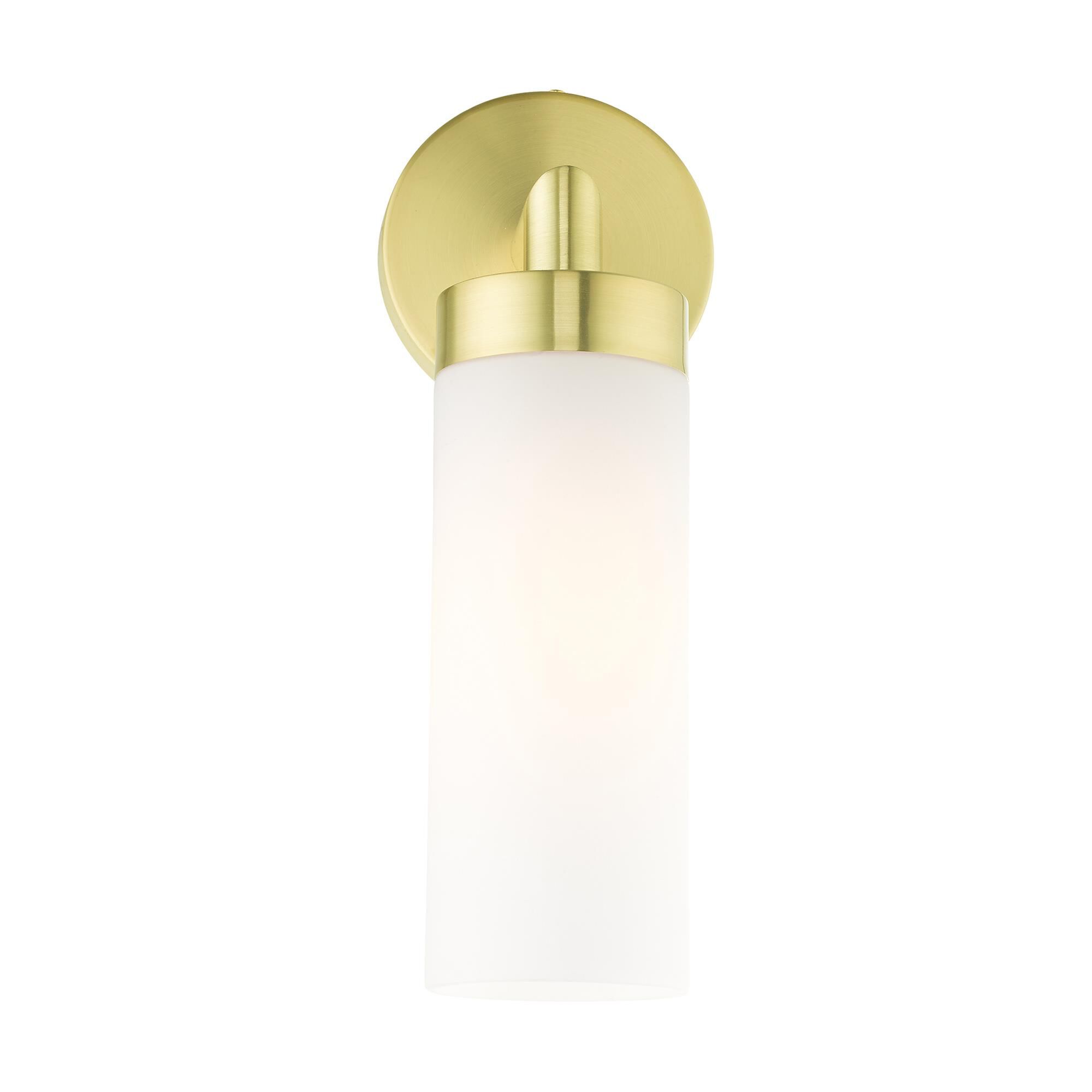 Shown in Satin Brass finish and Hand Blown Satin Opal White glass