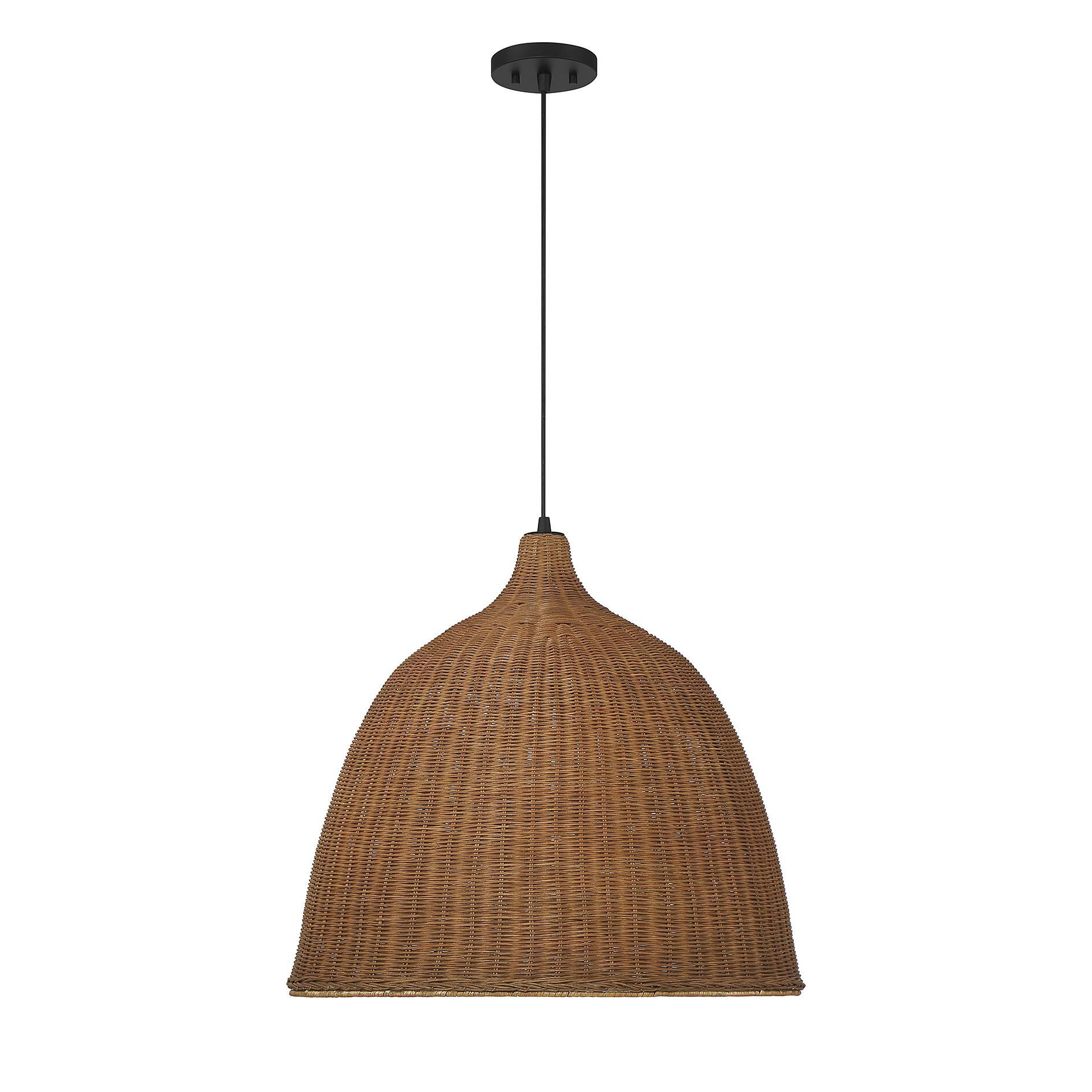 Shown in Caf finish and Wicker shade