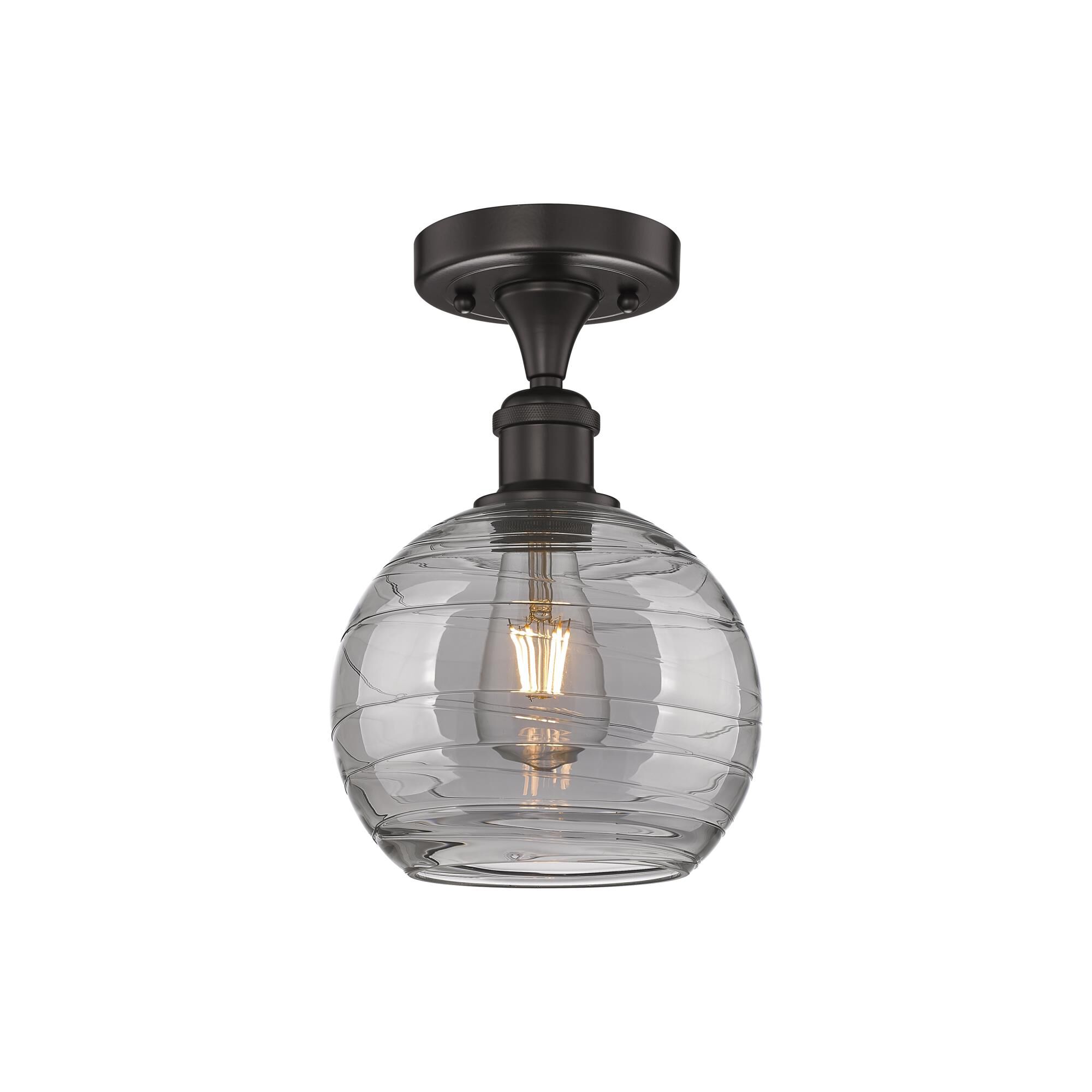 Bruno Marashlian Athens Deco Swirl 8 Inch 1 Light Semi Flush Mount by Innovations Lighting