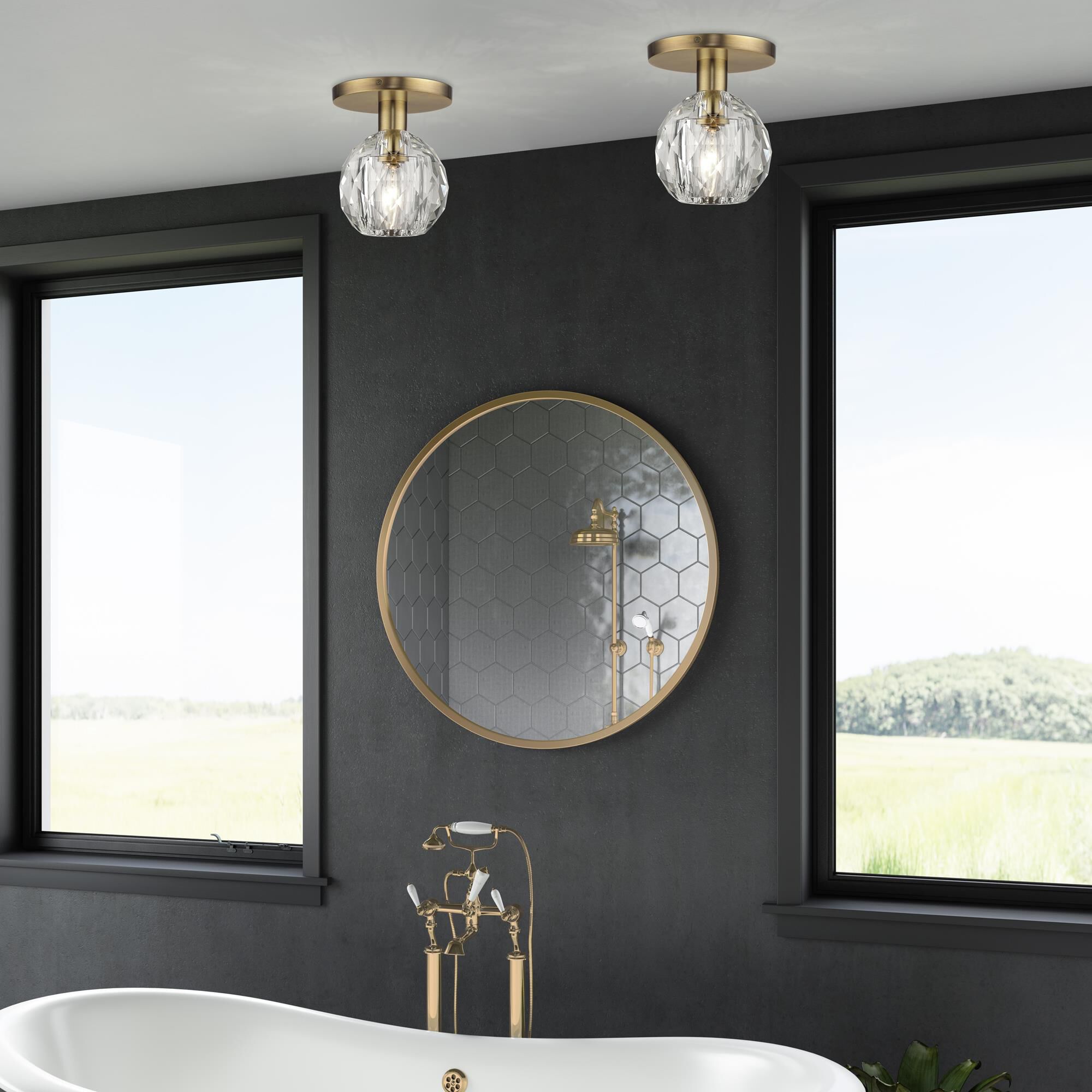 Whitfield 7 Inch Semi Flush Mount by Livex Lighting