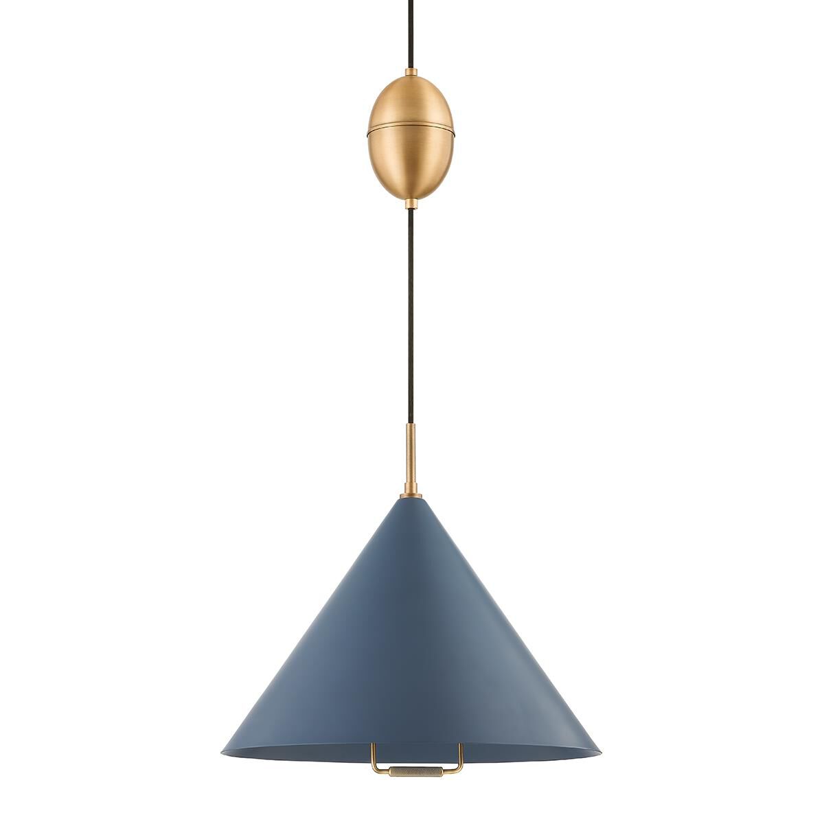 Shown in Patina Brass and Slate Blue finish