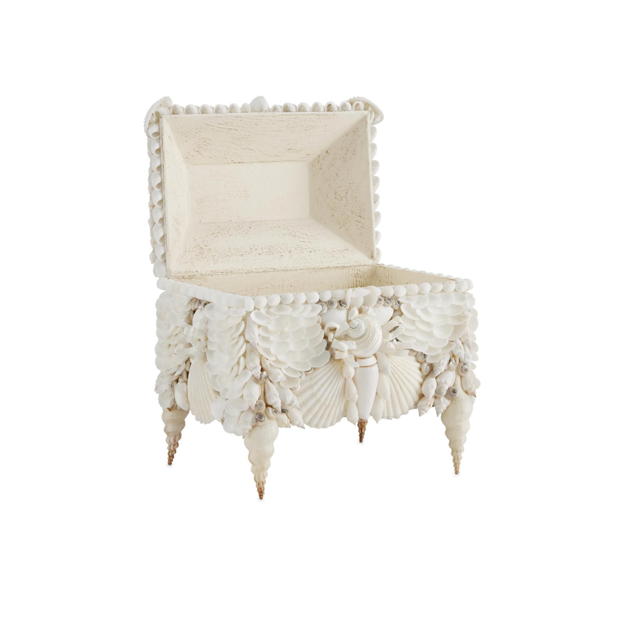 Boardwalk White Shell Jewelry Box Accent Box,