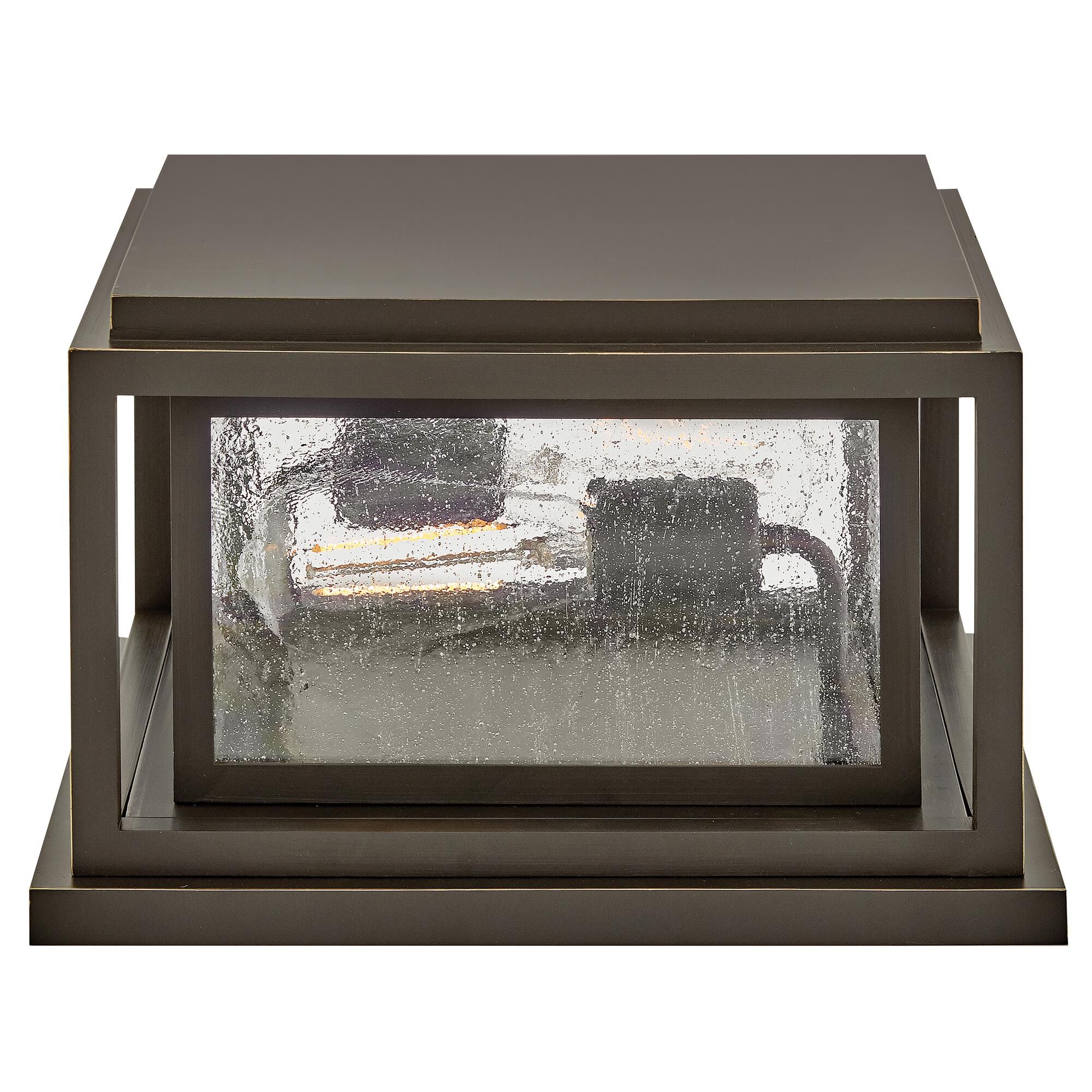 Shown in Oil Rubbed Bronze finish and Clear Seedy glass