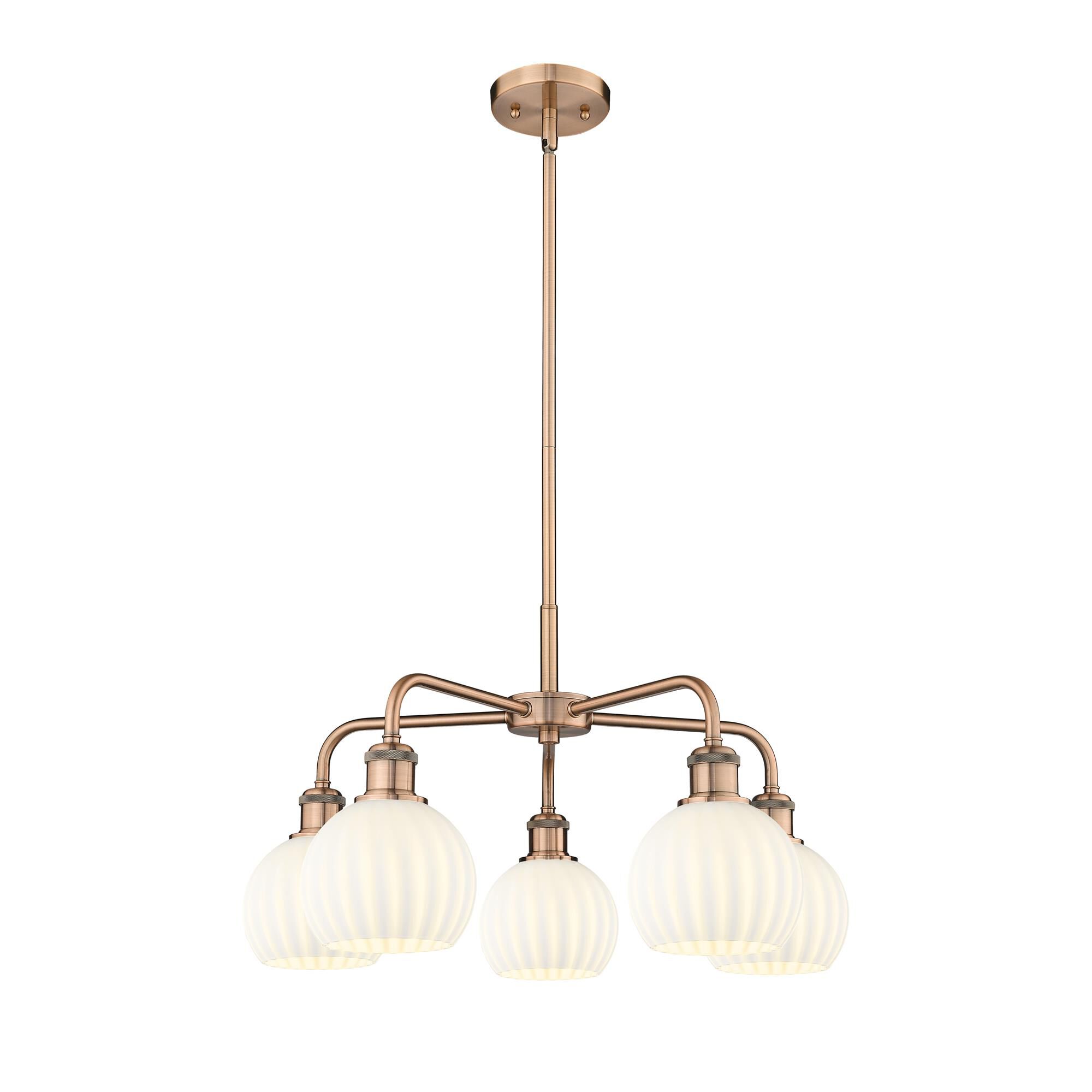 Shown in Antique Copper finish and White Venetian glass