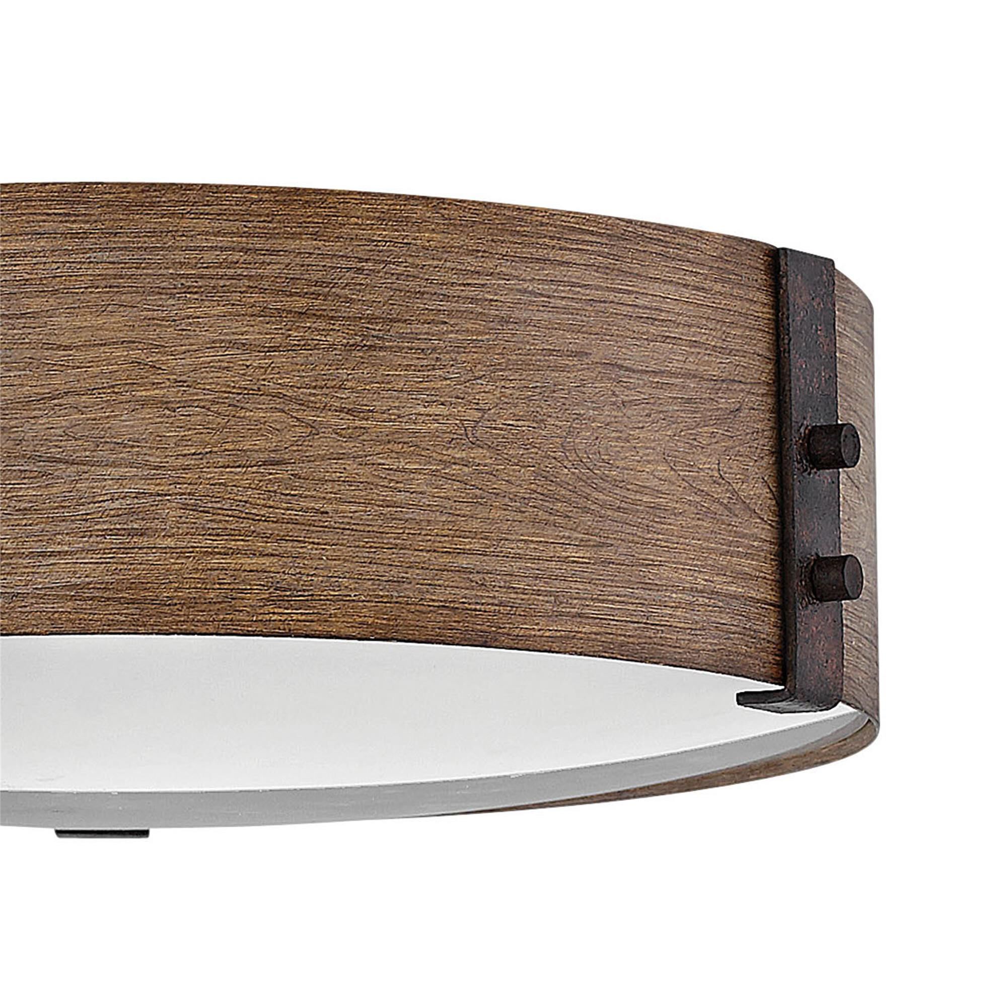 Shown in Sequoia finish and Etched glass and Iron Rust accent