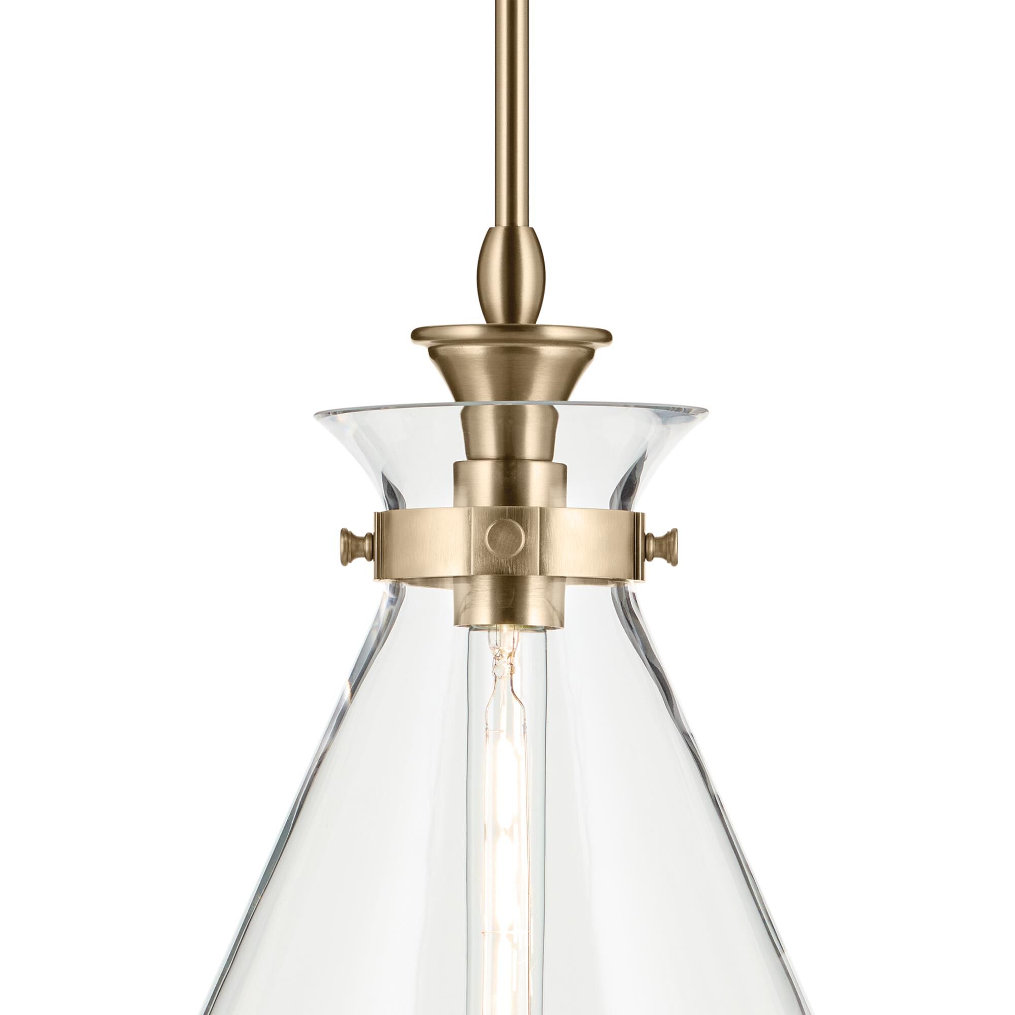 Shown in Champagne Bronze finish and Clear glass