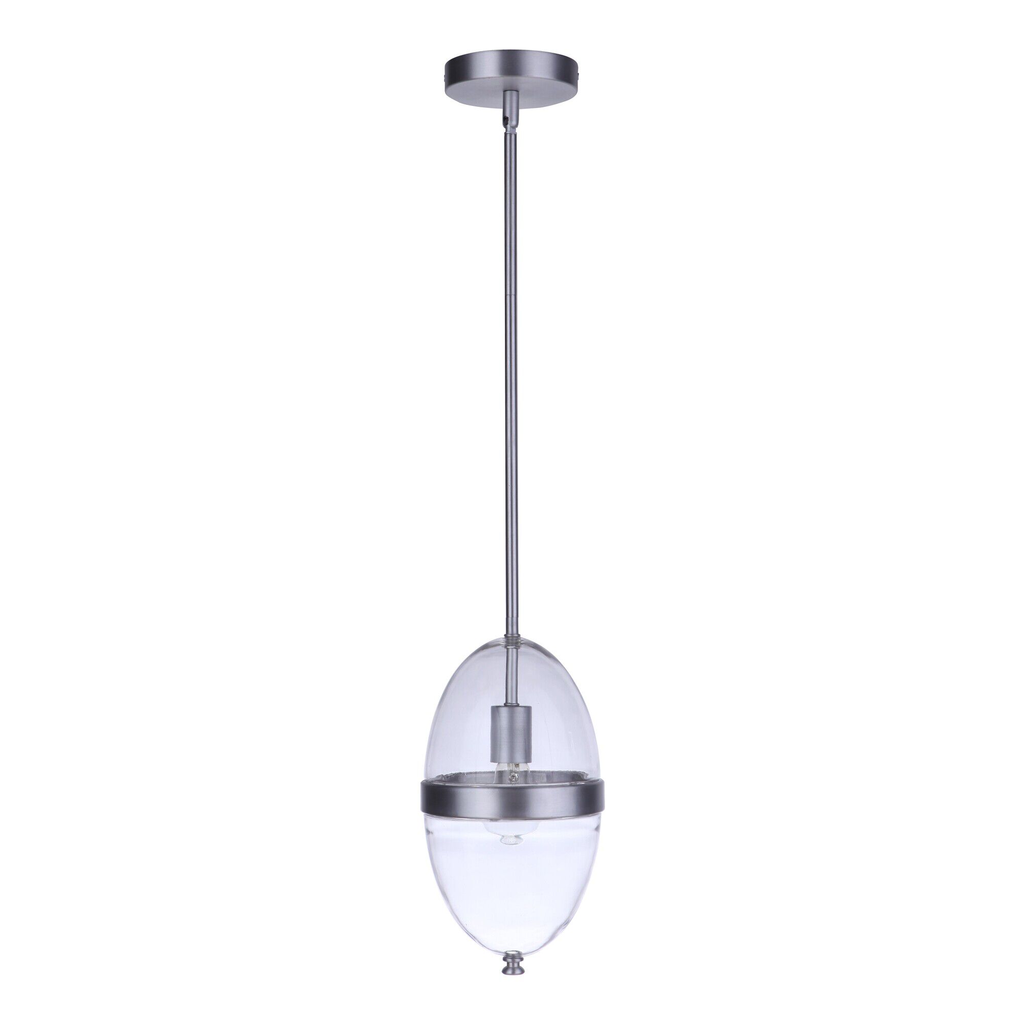 Shown in Satin Aluminum finish and Clear glass and Glass shade