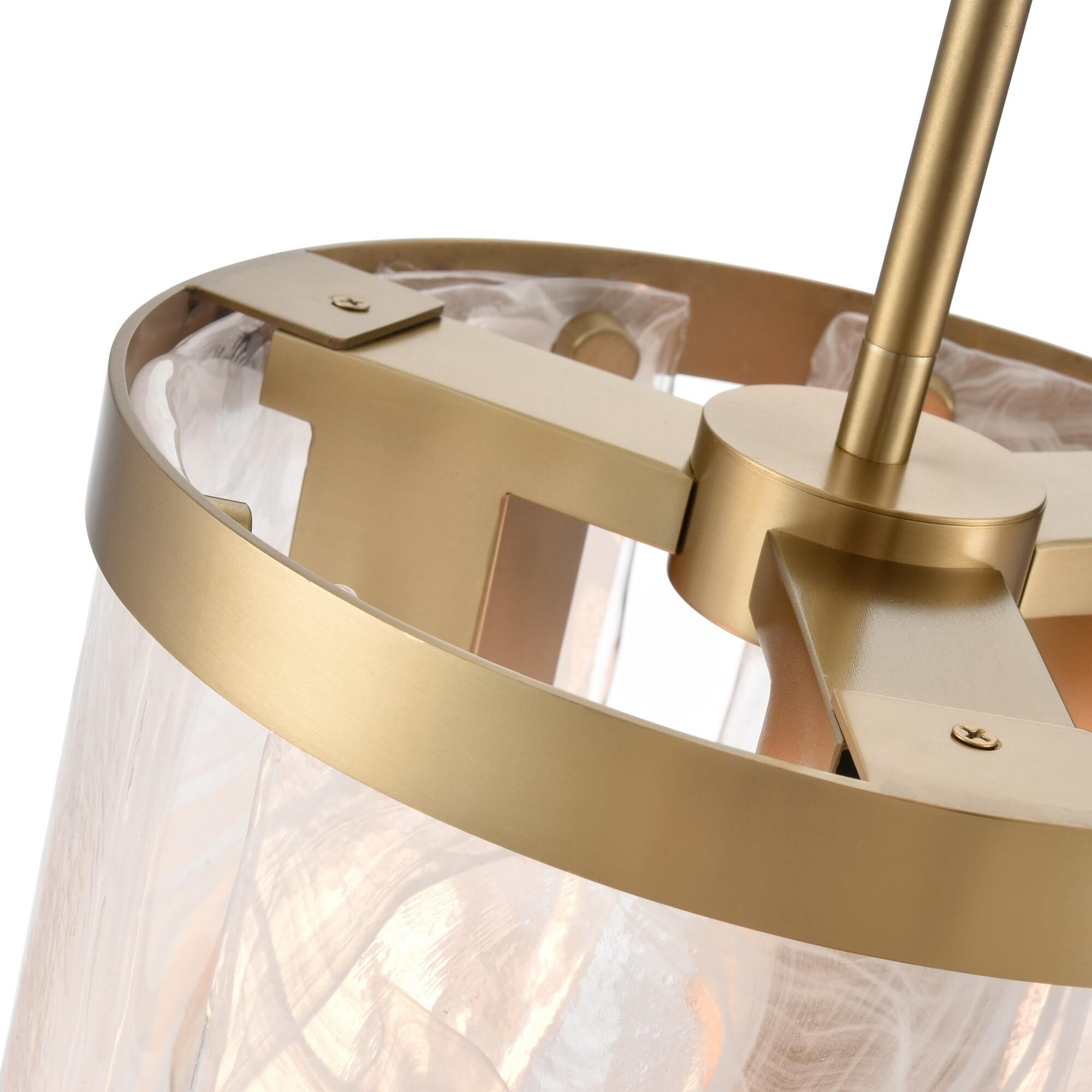 Shown in Brass finish and Clear Alabaster glass