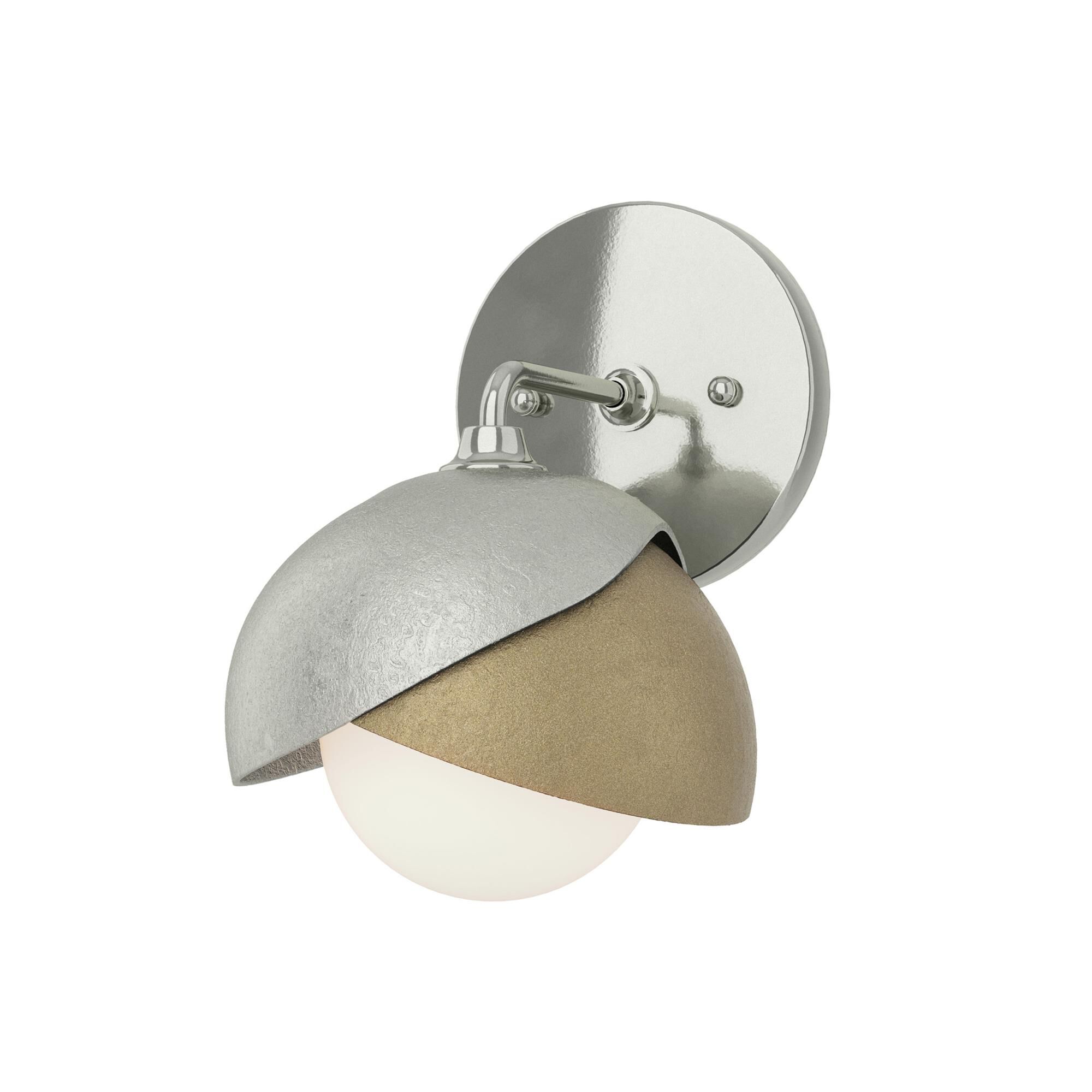 Shown in Sterling finish and Opal glass and Soft Gold (84) accent