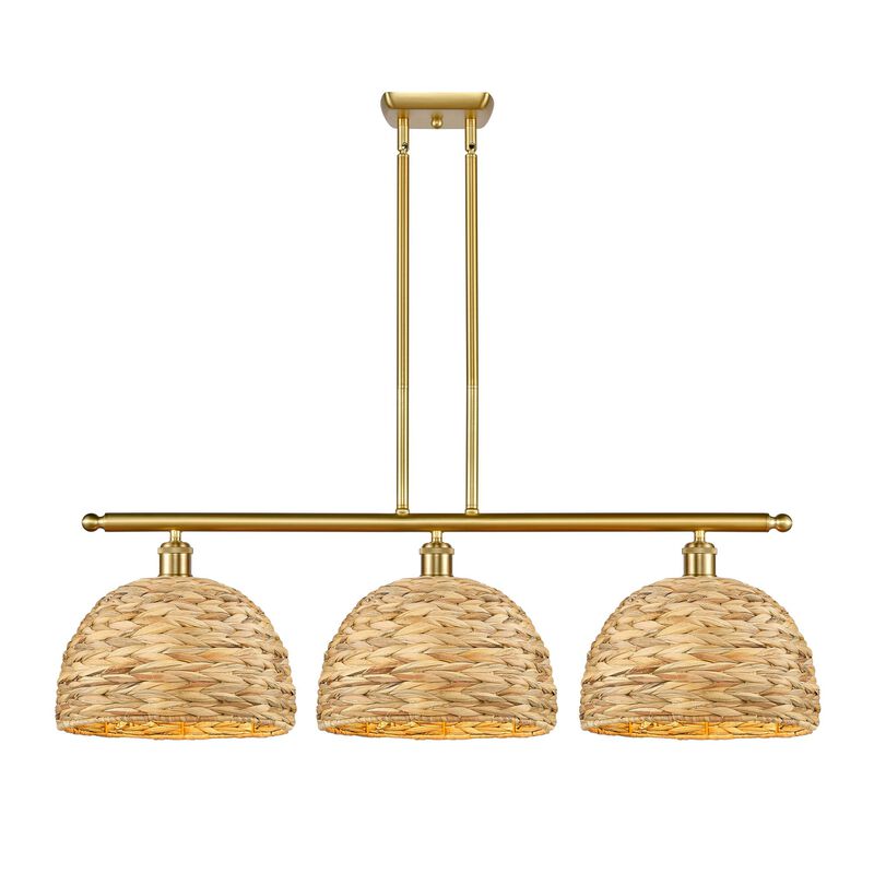 Bruno Marashlian Woven Rattan 38 Inch Linear Suspension Light by Innovations Lighting