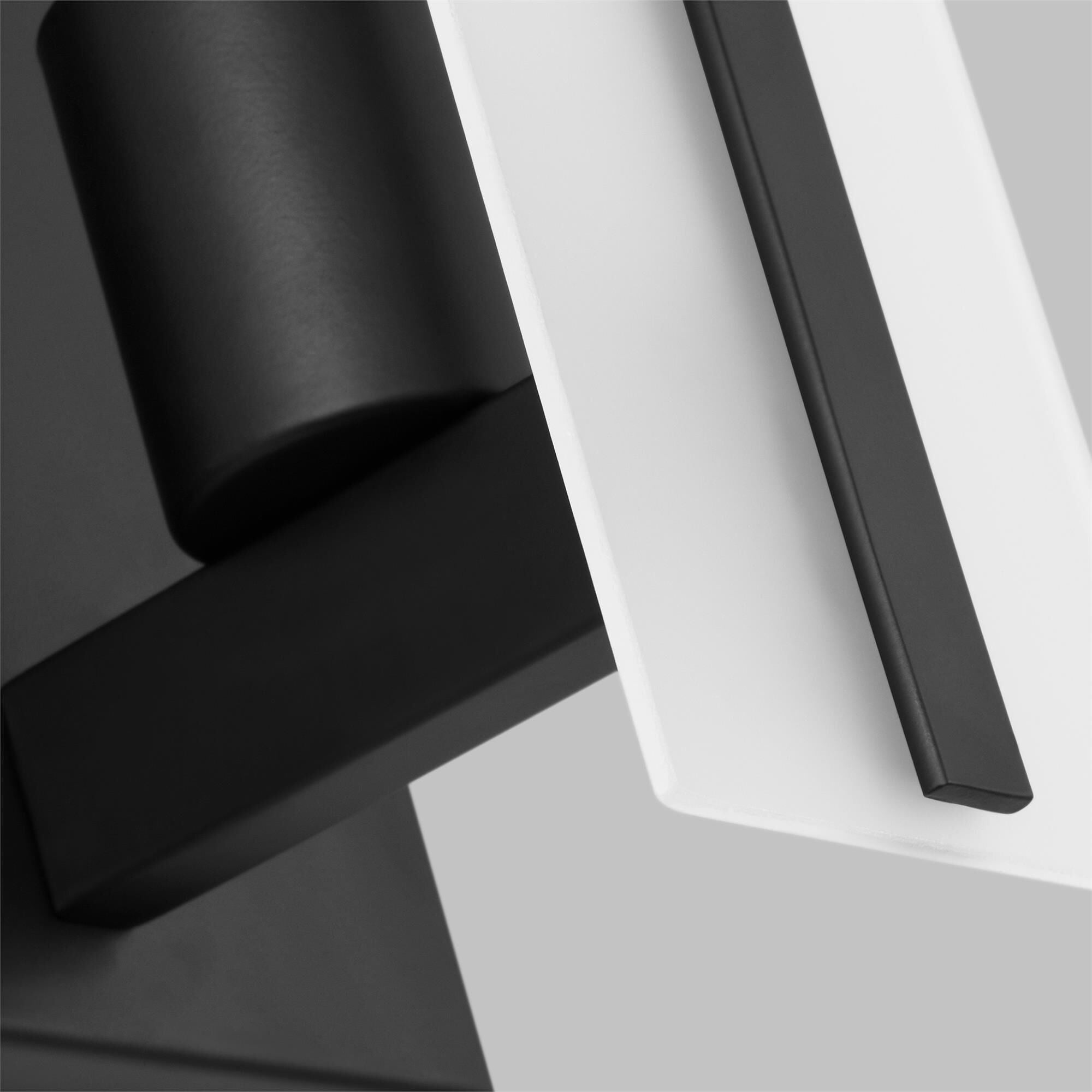 Shown in Midnight Black finish and Satin Etched glass and Satin Etched Glass shade