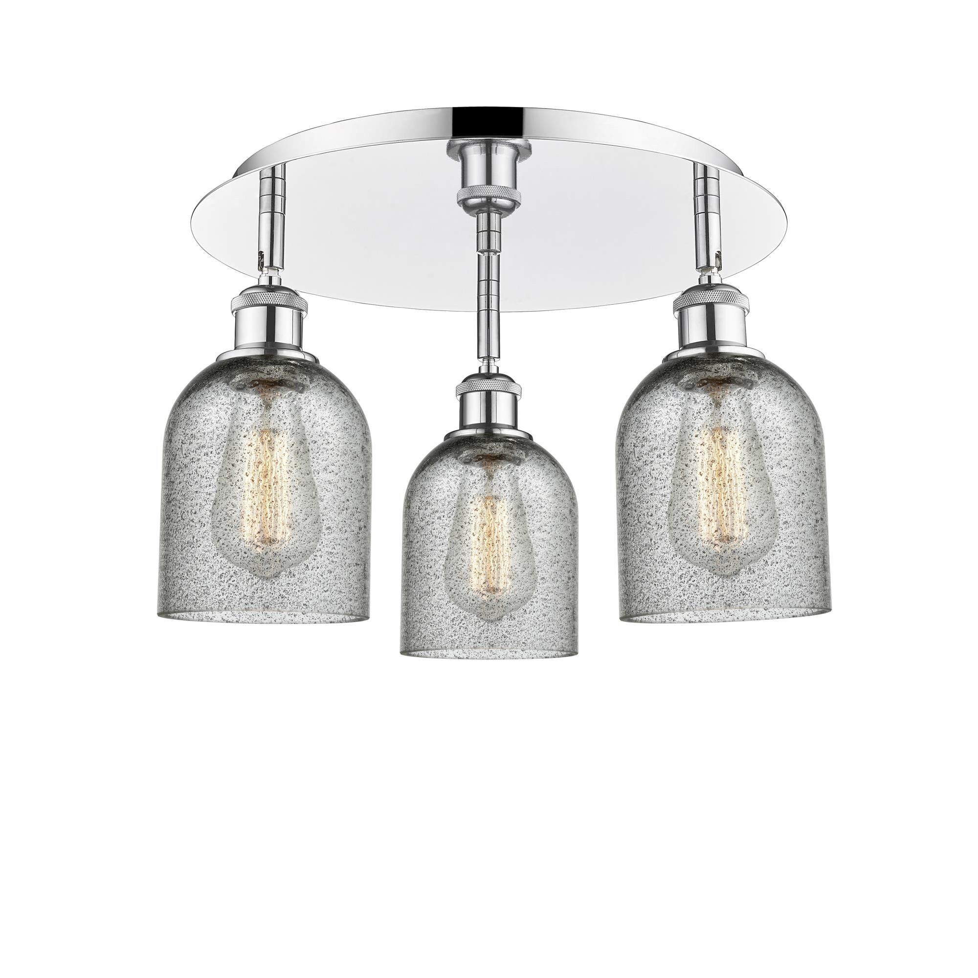 Shown in Polished Chrome finish and Charcoal glass