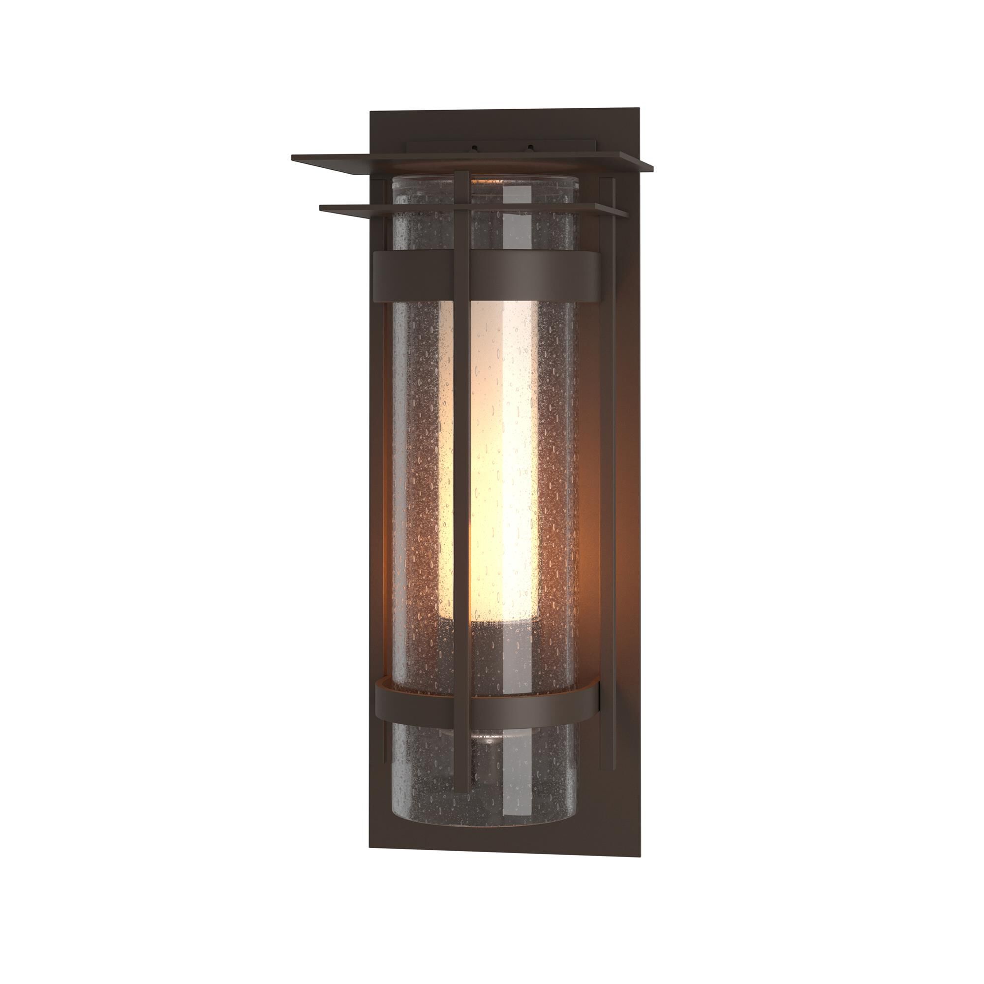 Shown in Coastal Bronze finish and Opal And Seeded glass