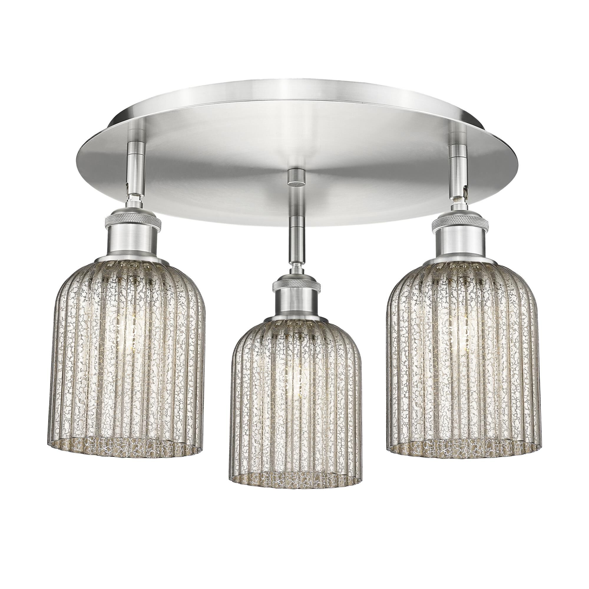 Shown in Satin Nickel finish and Mercury shade