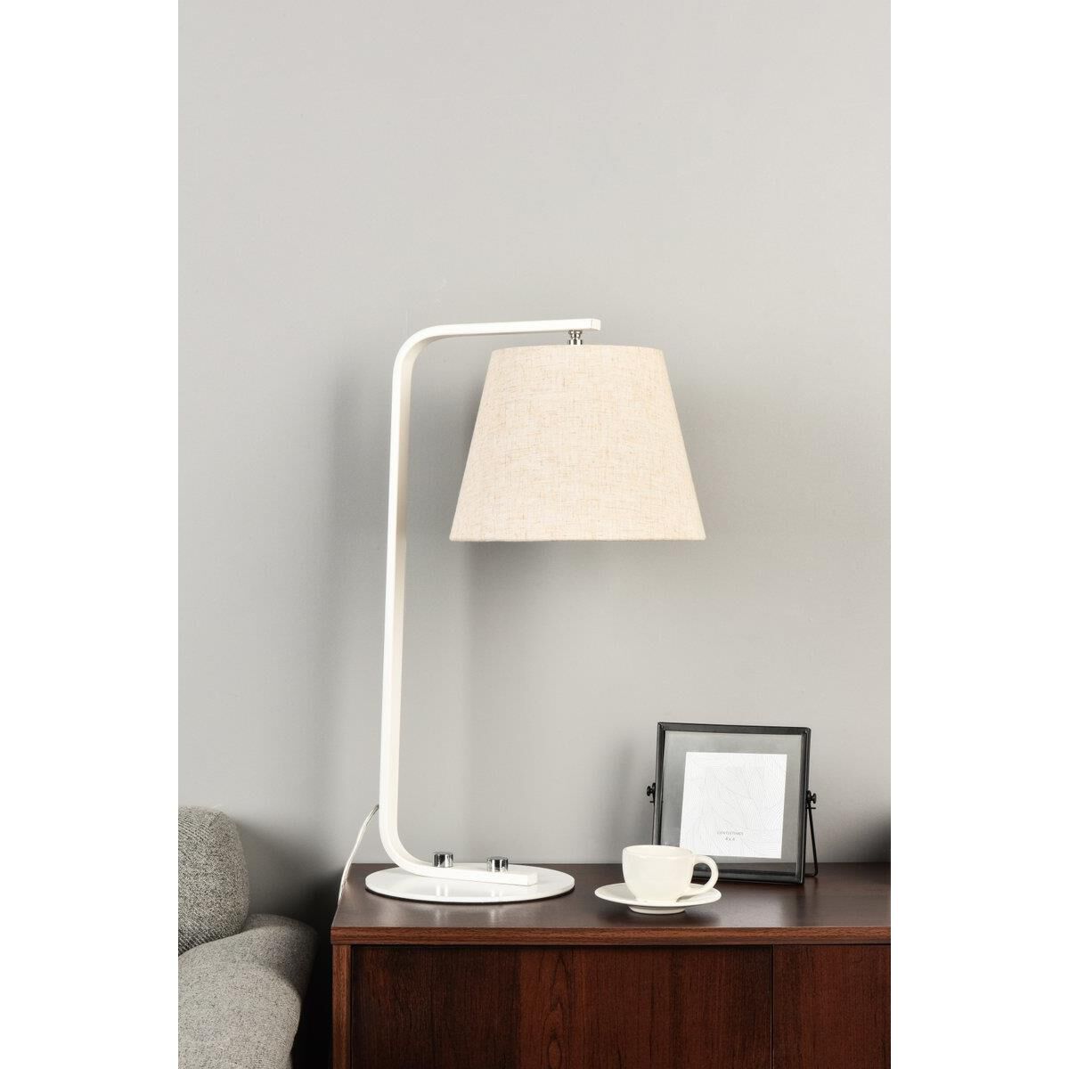 Shown in White finish and White Fabric shade
