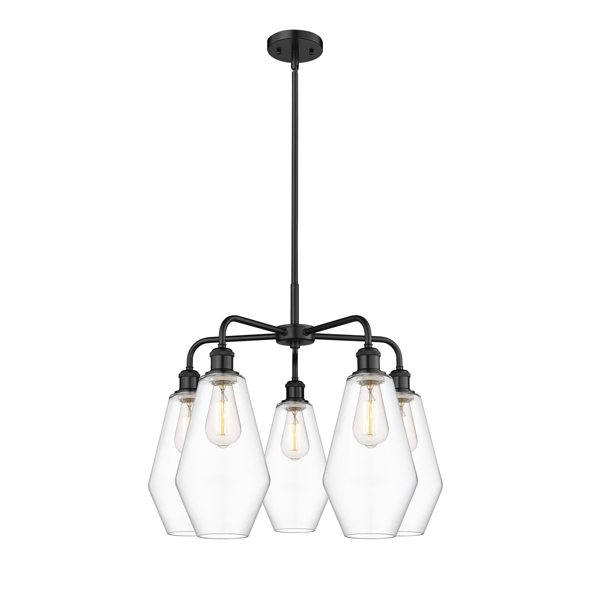 Shown in Matte Black finish and Clear glass