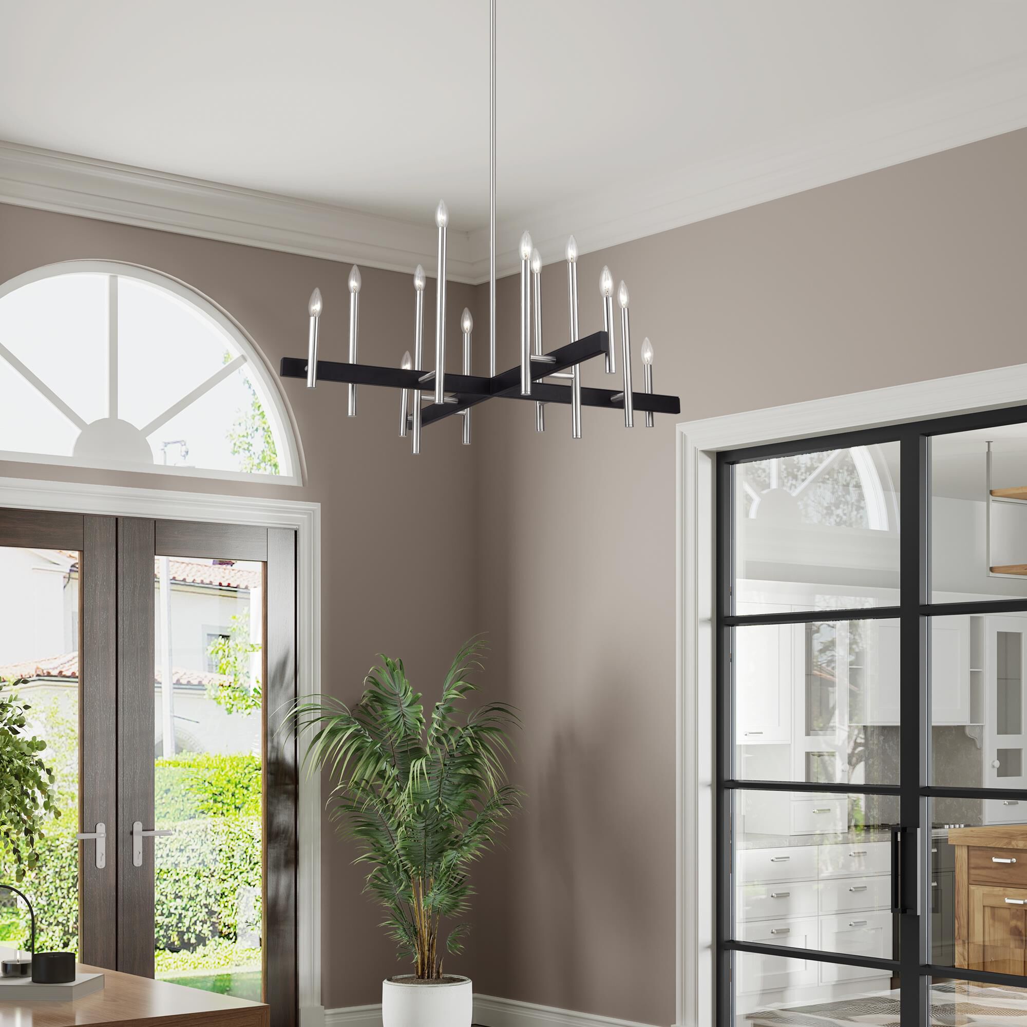 Shown in Brushed Nickel with Black Accents finish