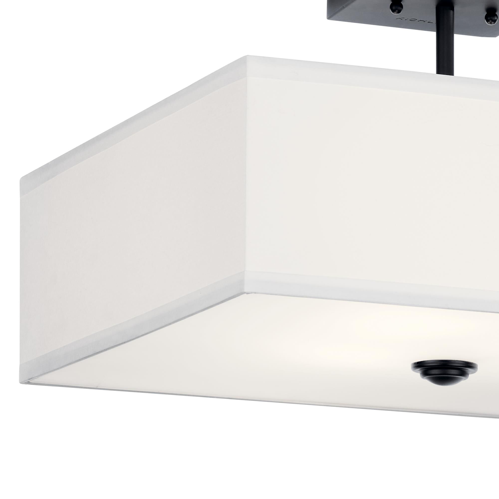 Shown in Black finish and Satin Etched Diffuser glass and White Microfiber shade