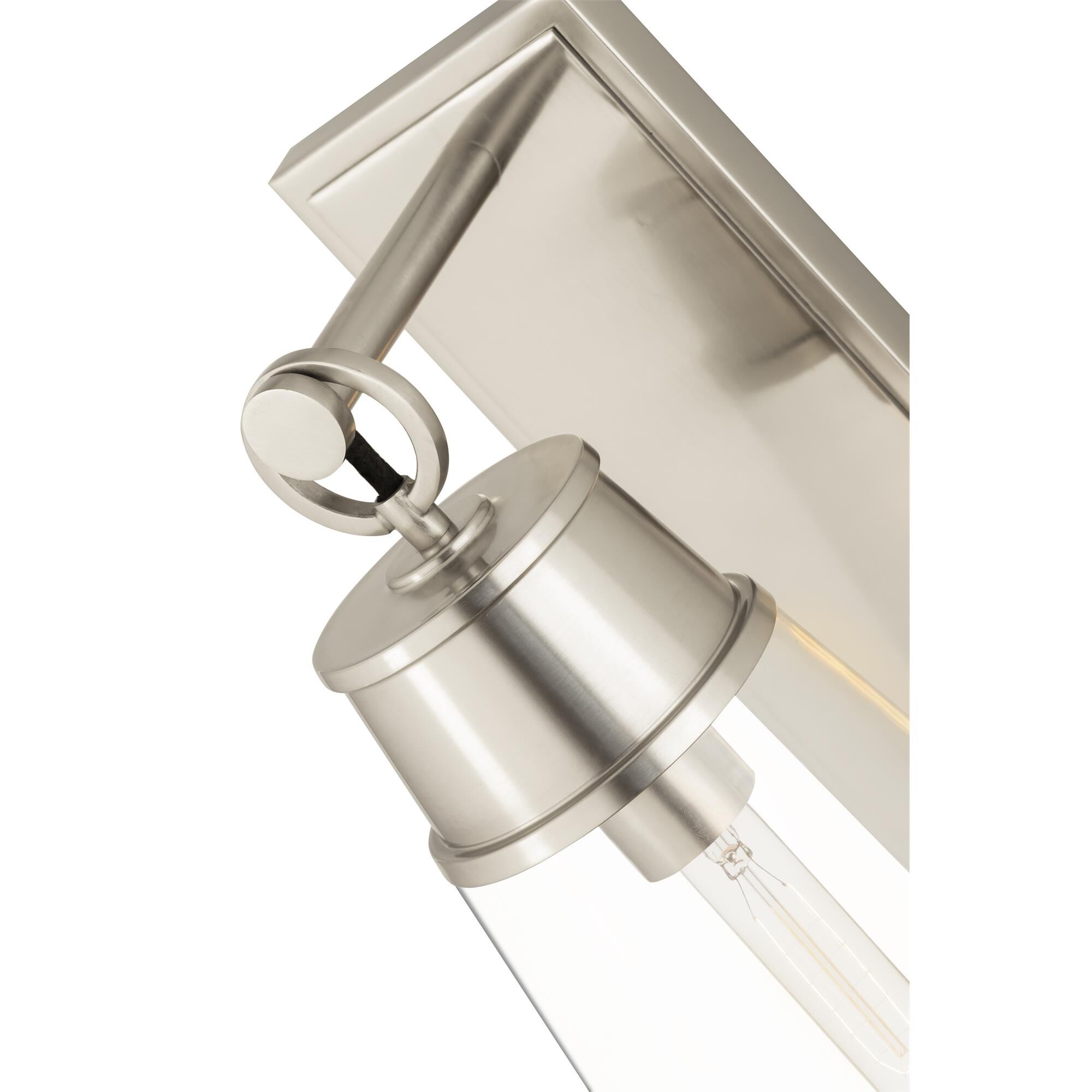 Shown in Brushed Nickel finish and Glass shade