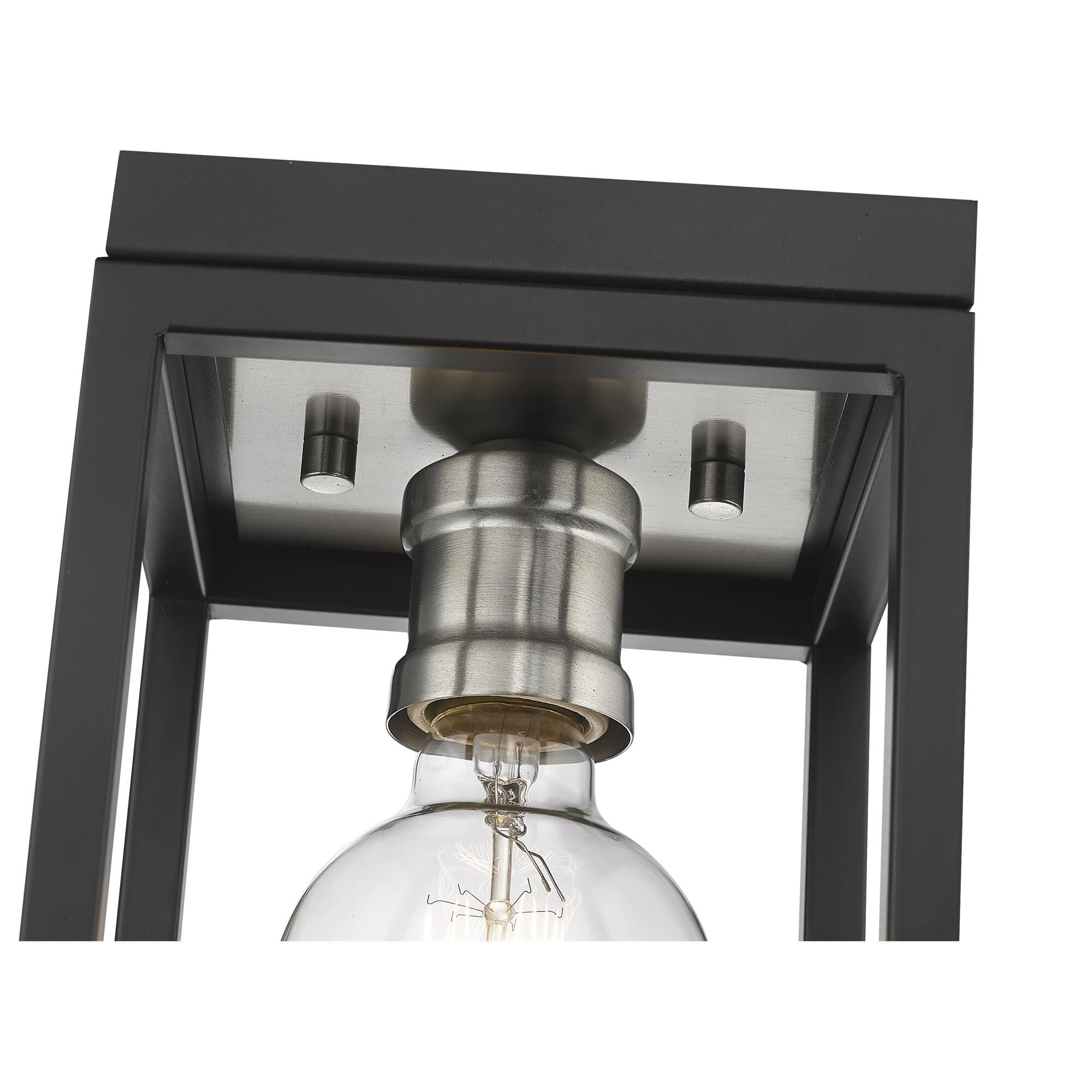 Shown in Matte Black + Brushed Nickel finish and --- glass and --- shade